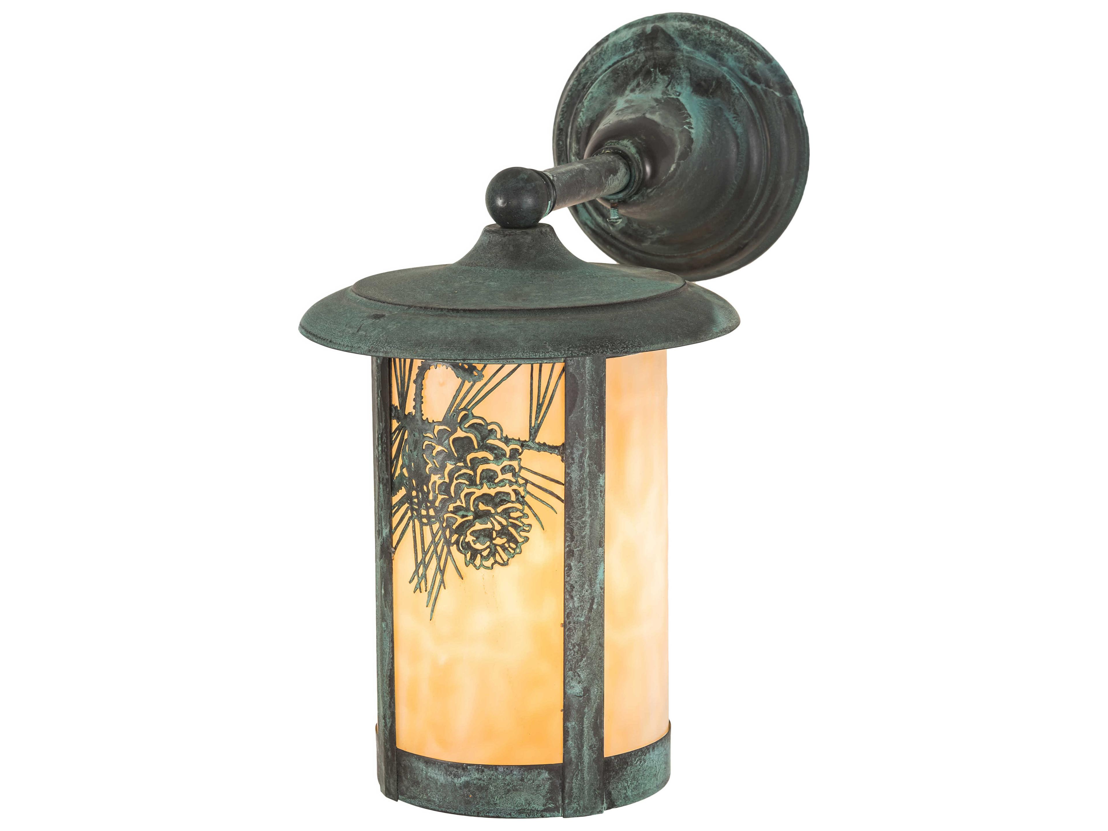 1-Light Green Glass Wall Sconce