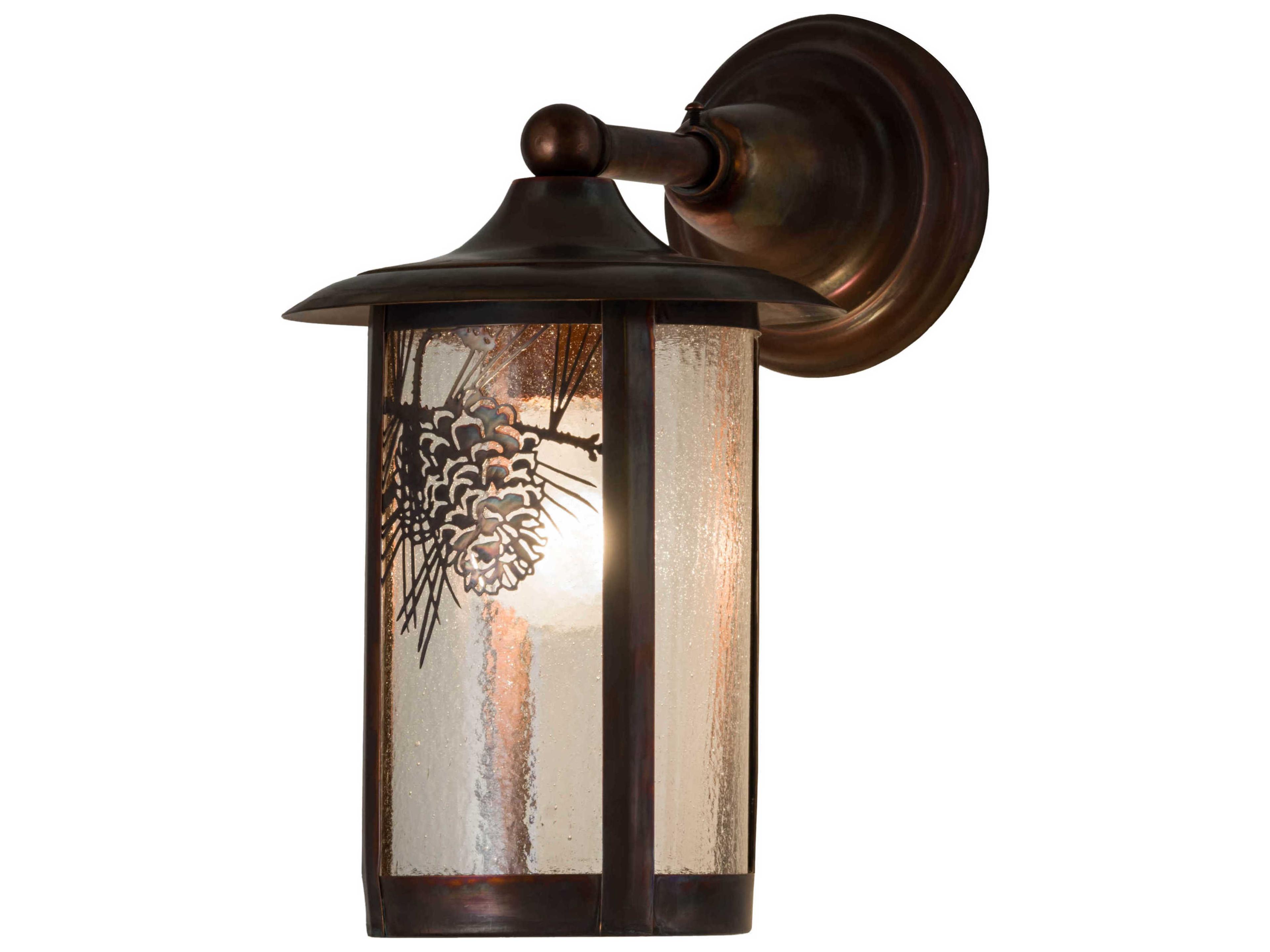 1-Light Copper Glass Wall Sconce