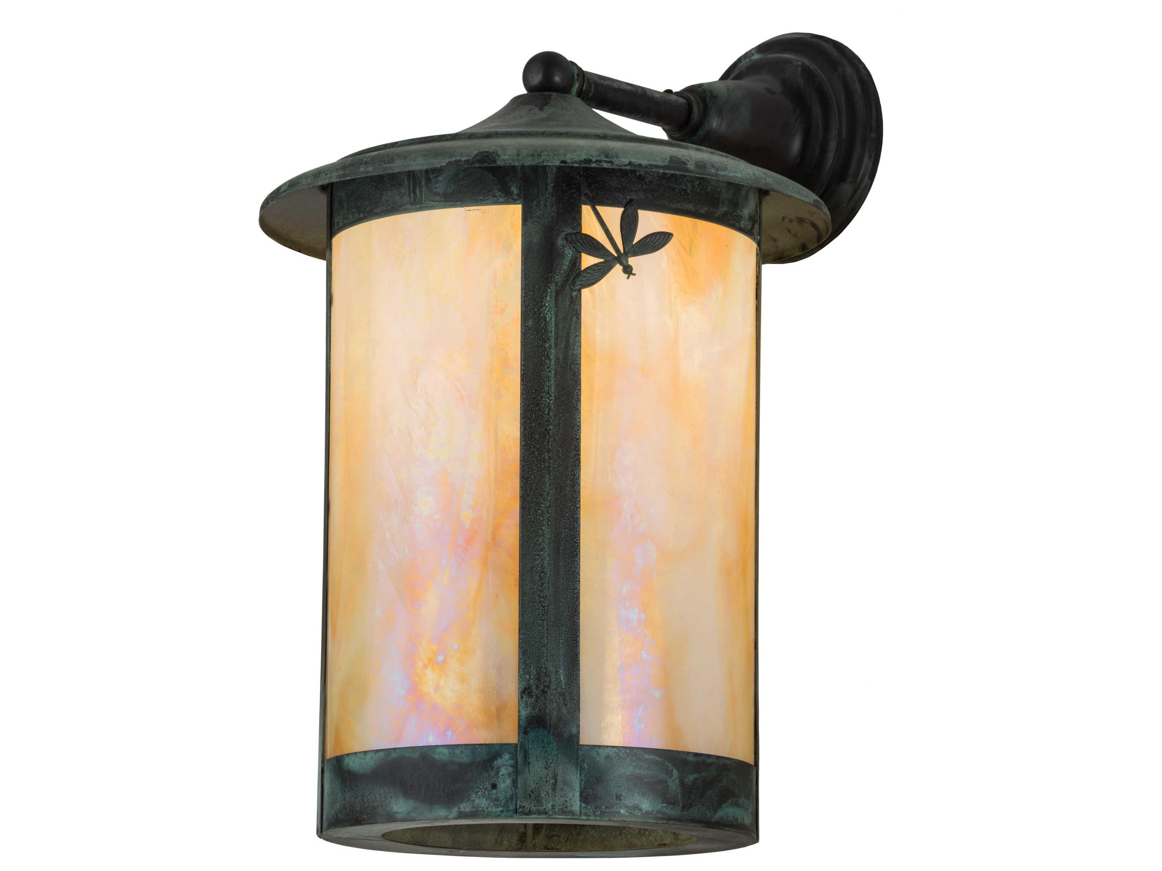 1-Light Green Glass Wall Sconce
