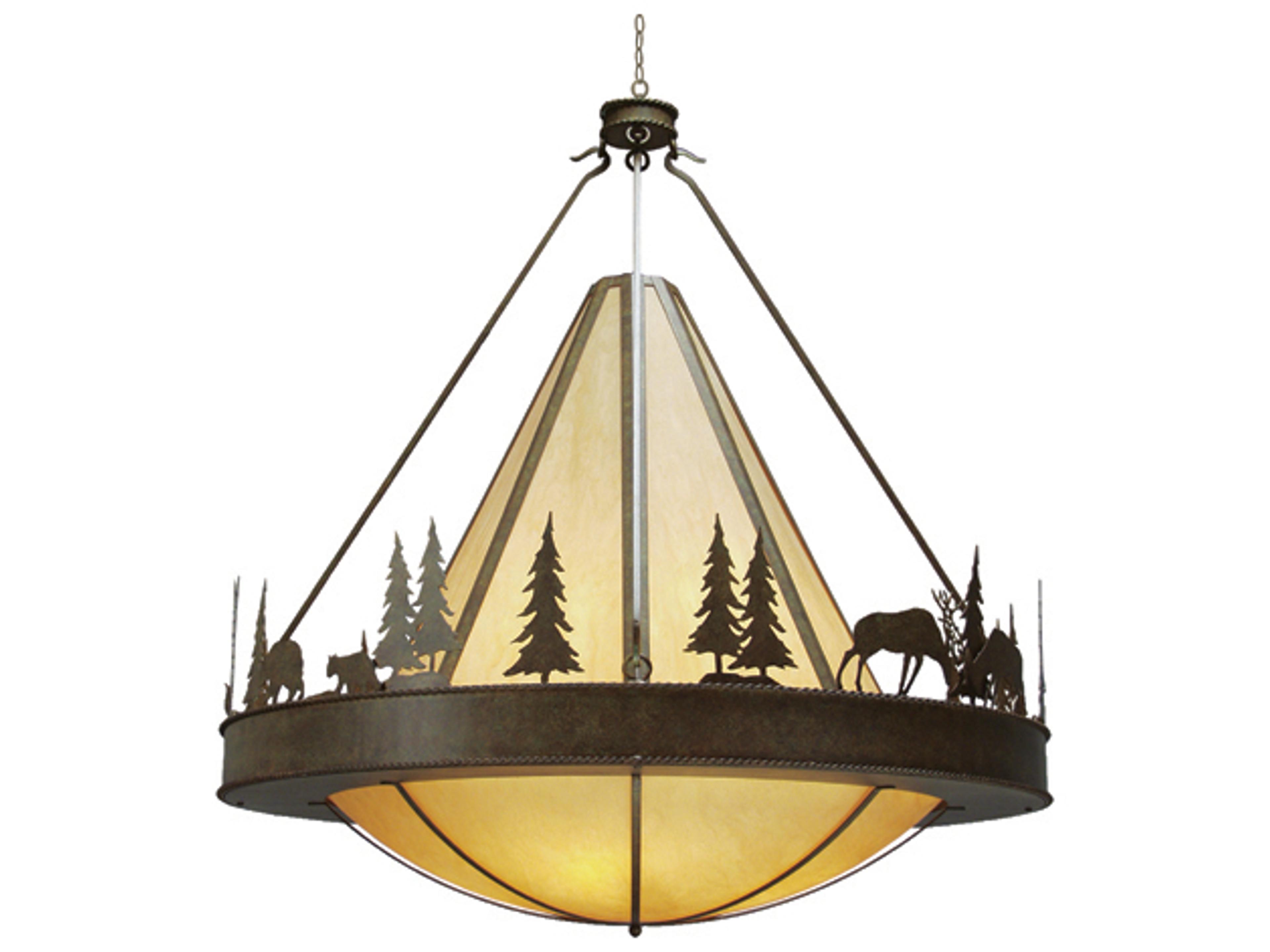 8-Light Coffee Bean Brown Bowl Round Pendant