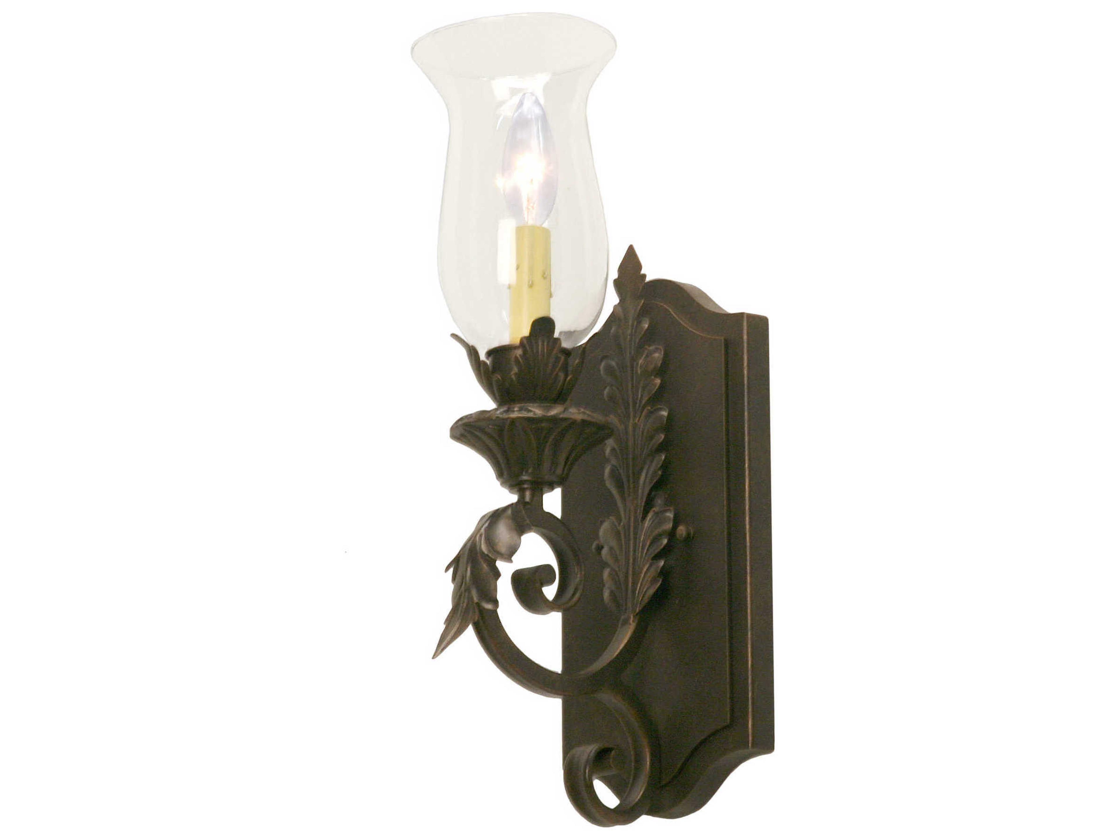 Vianne 1-Light Gilded Tobacco Brown Glass Wall Sconce