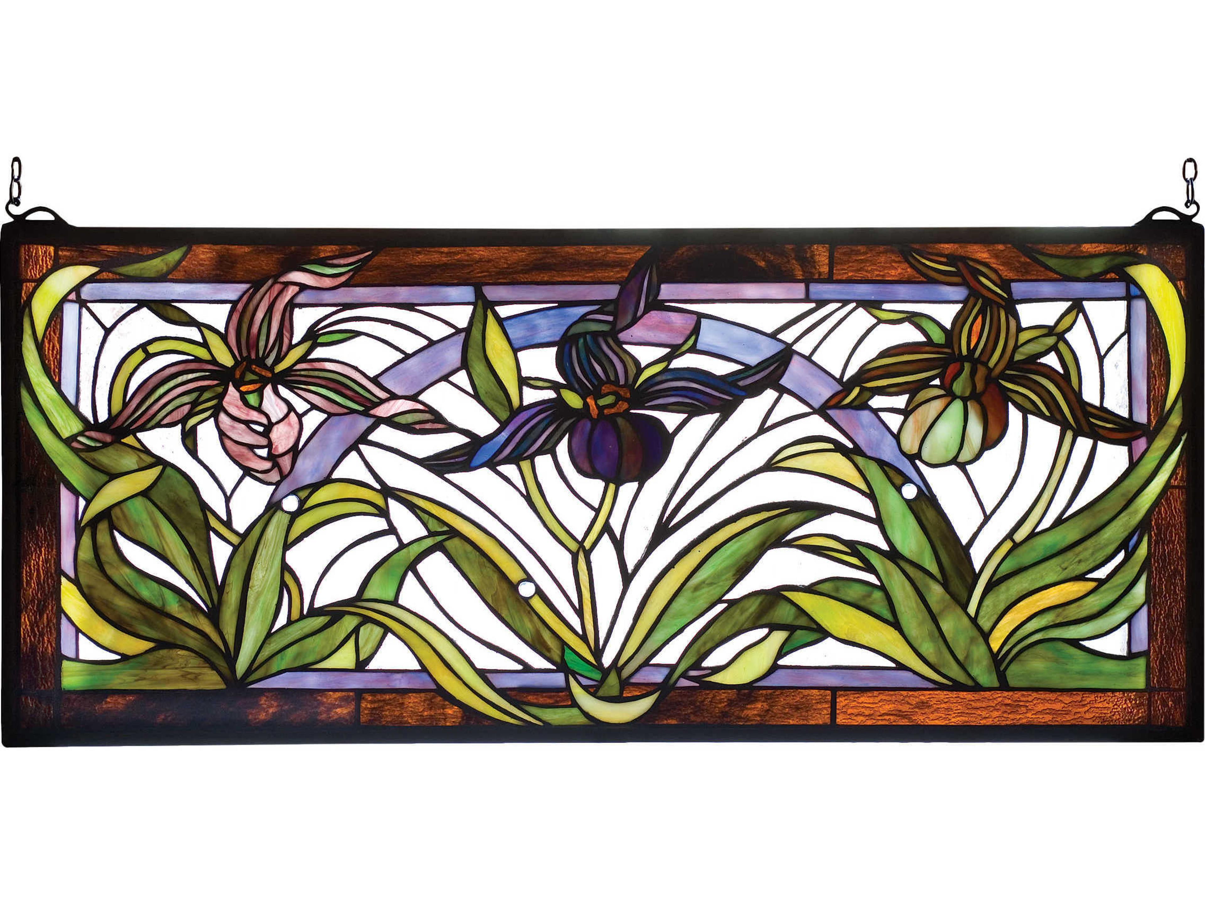 Lady Slipper Stained Glass Window