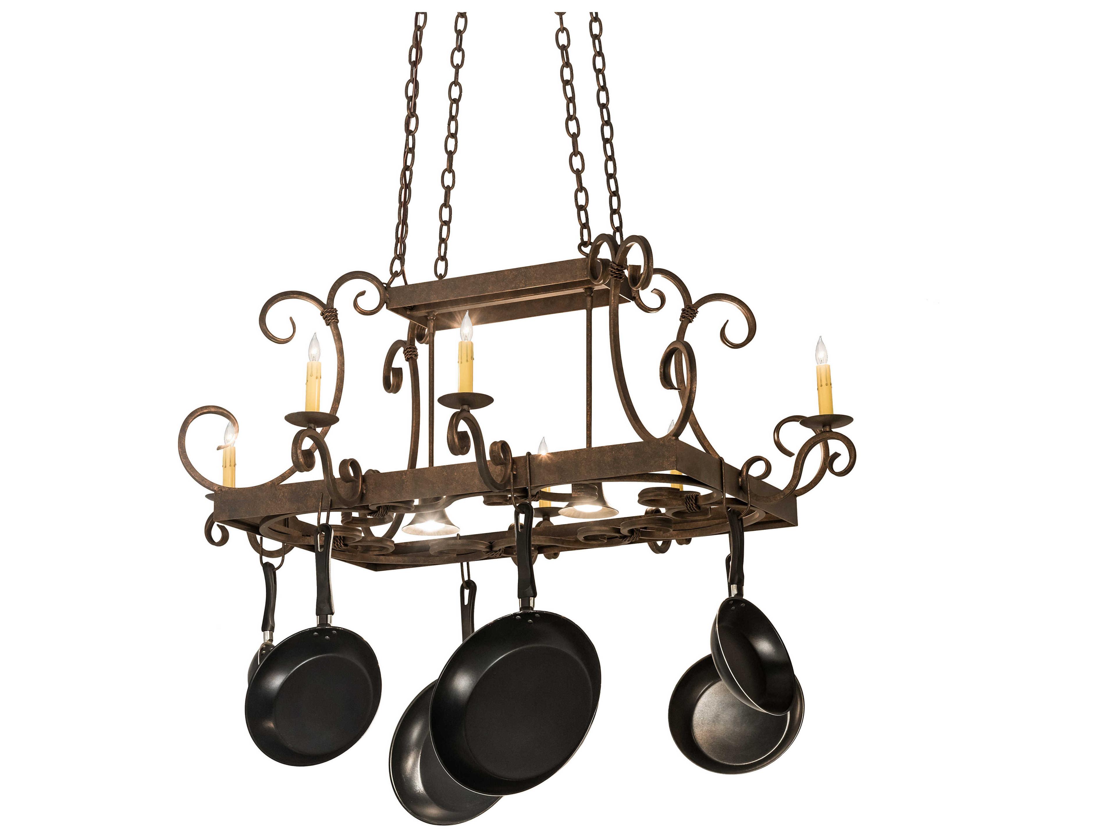 Victorian 2-Light Black Island Pendant