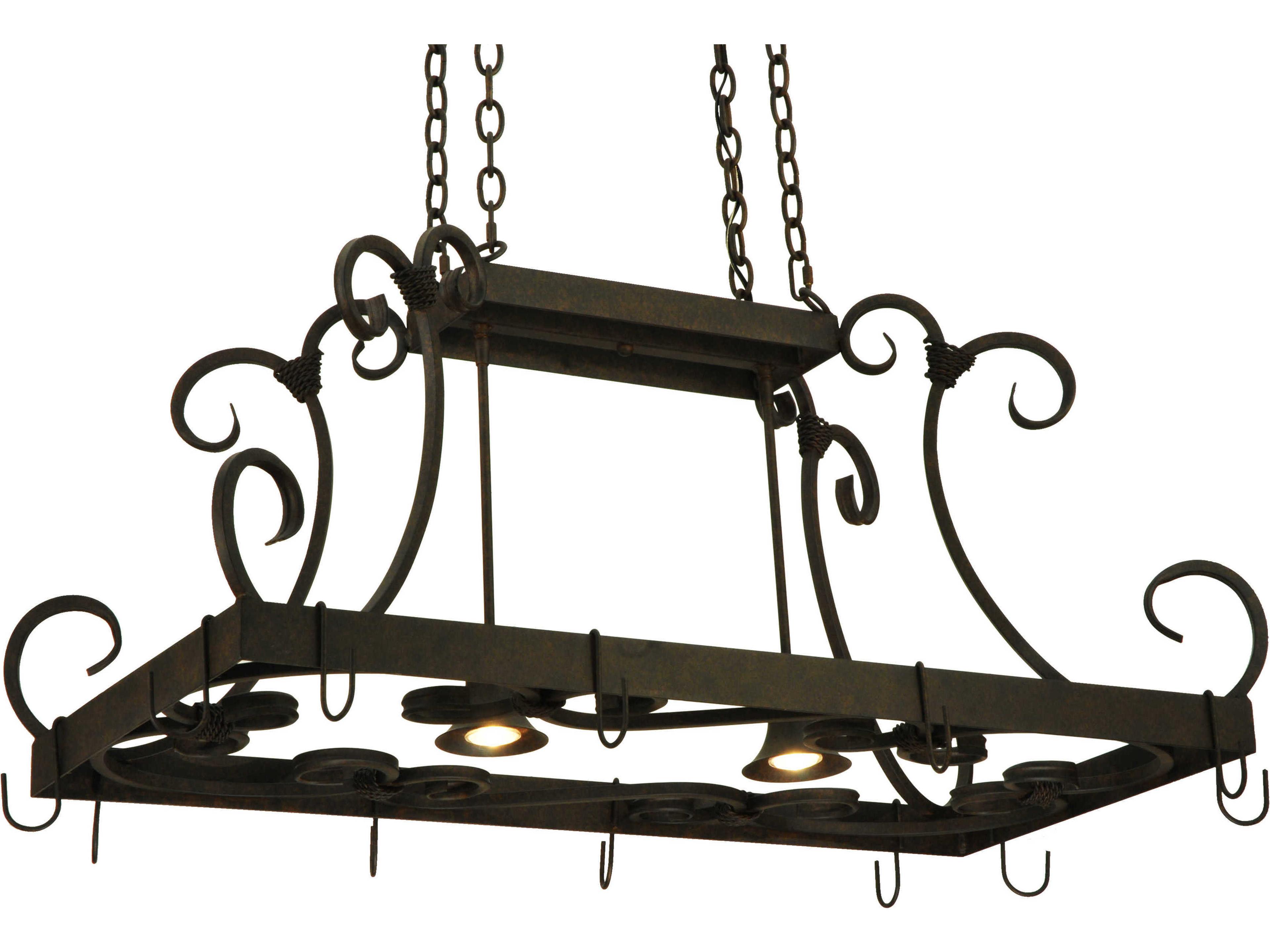 Victorian 2-Light Black Island Pendant