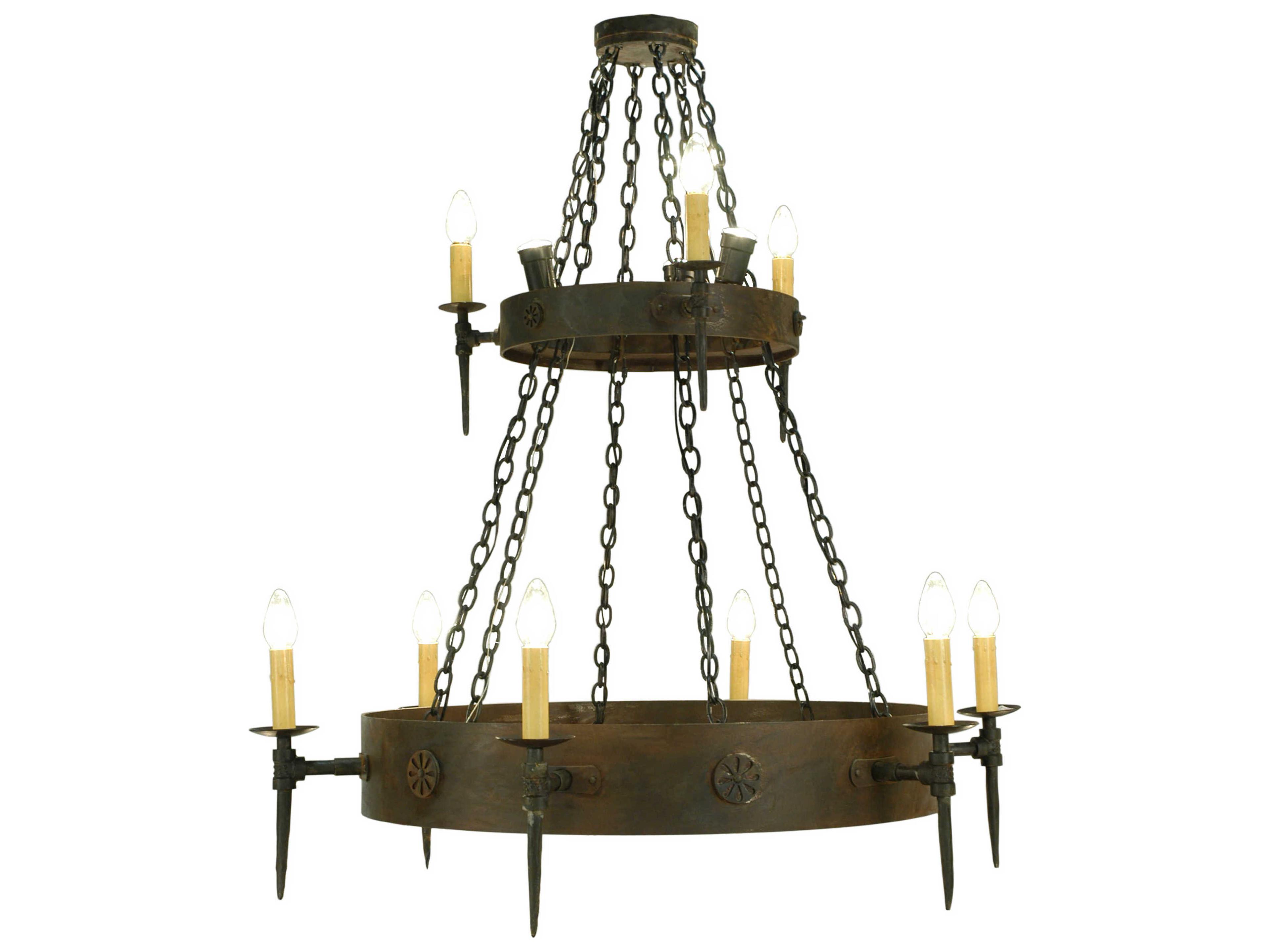 Warwick 3-Light Black Candelabra Round Tiered Chandelier