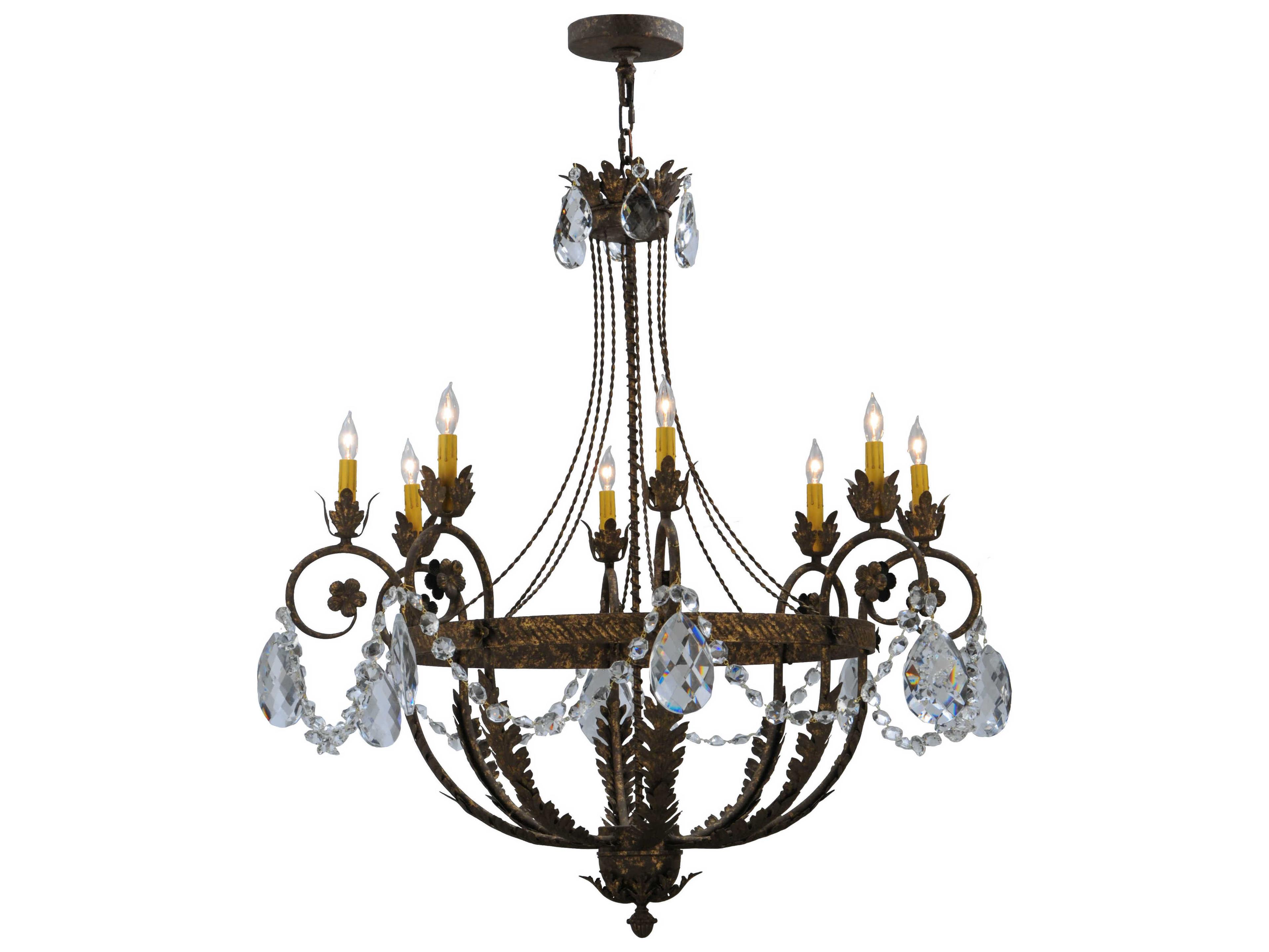 Antonia 8-Light Brown Crystal Candelabra Chandelier