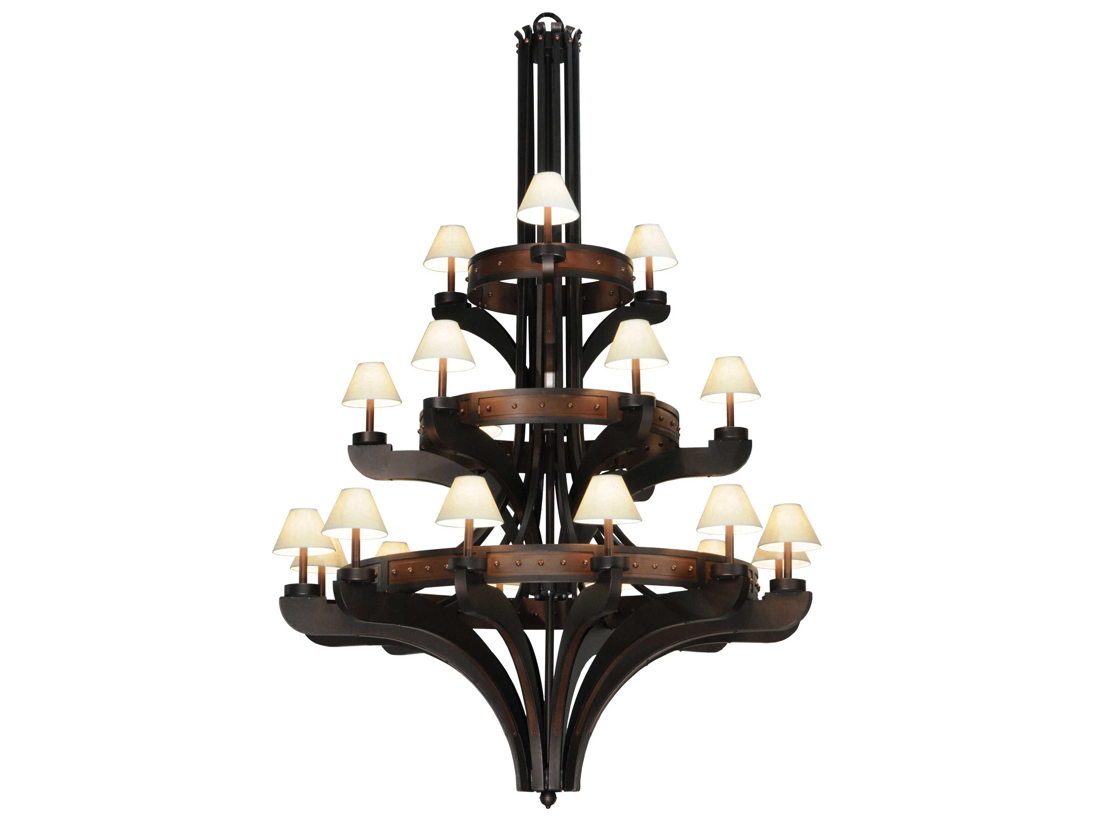 Castilla 2-Light Bronze Empire Tiered Chandelier