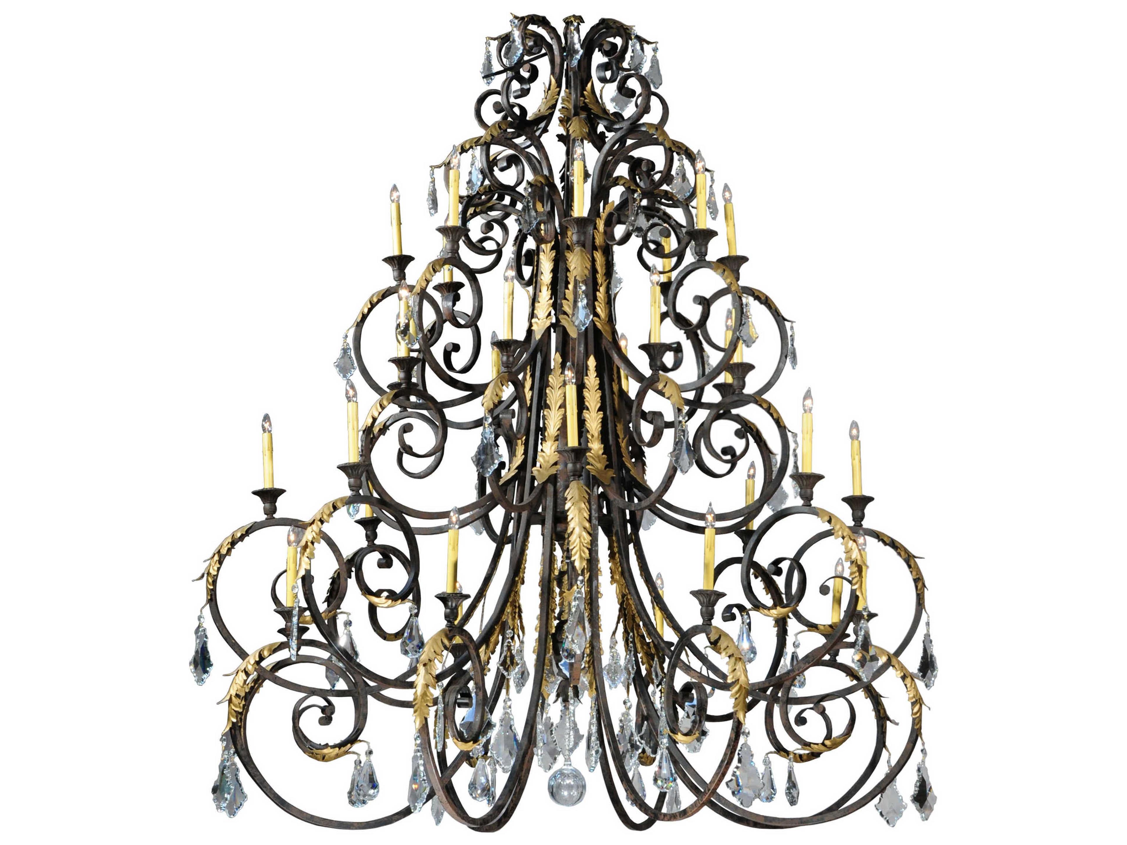 Serratina 3-Light Brown Crystal Candelabra Chandelier