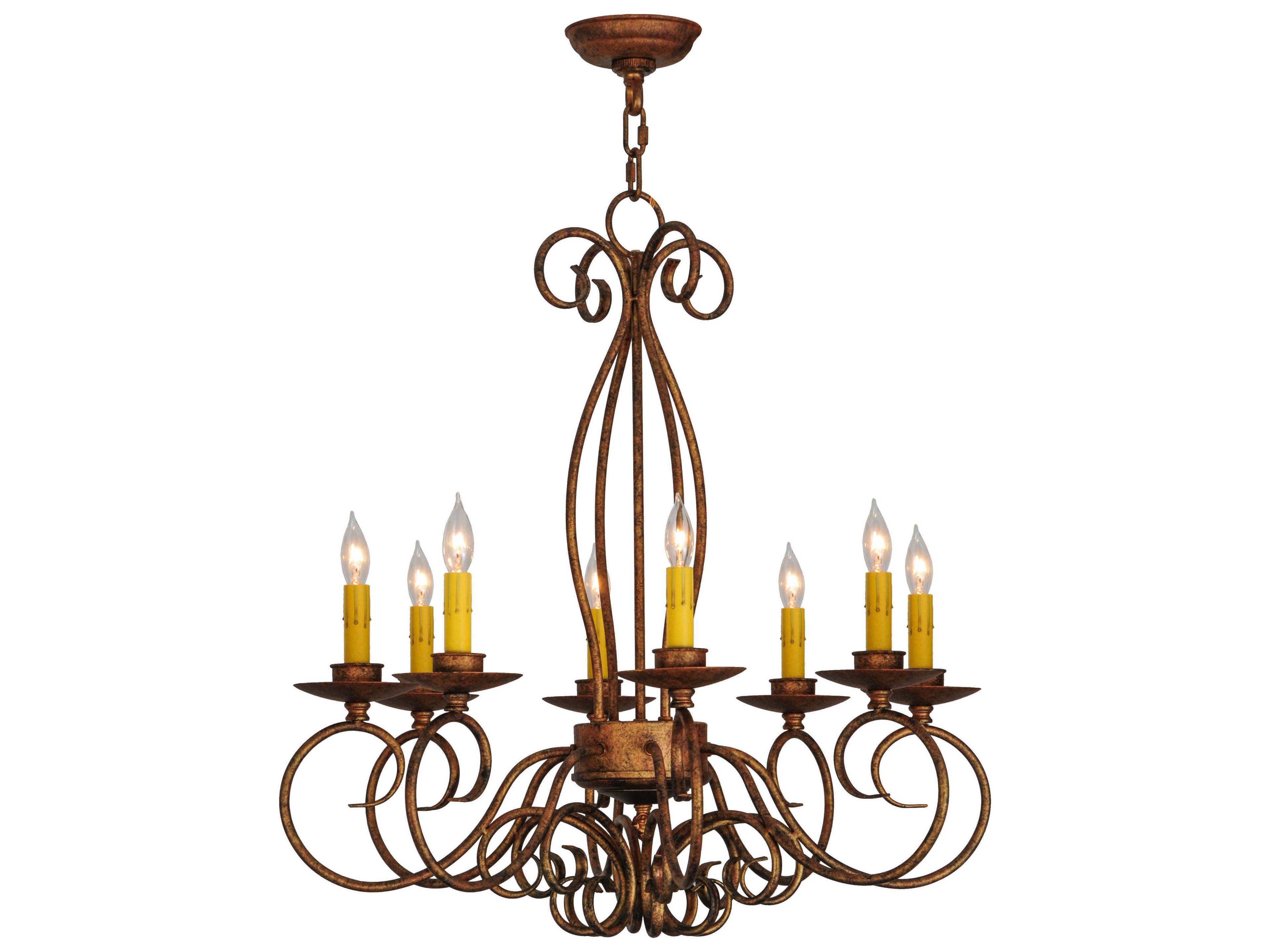 Victorian 8-Light Brown Candelabra Chandelier