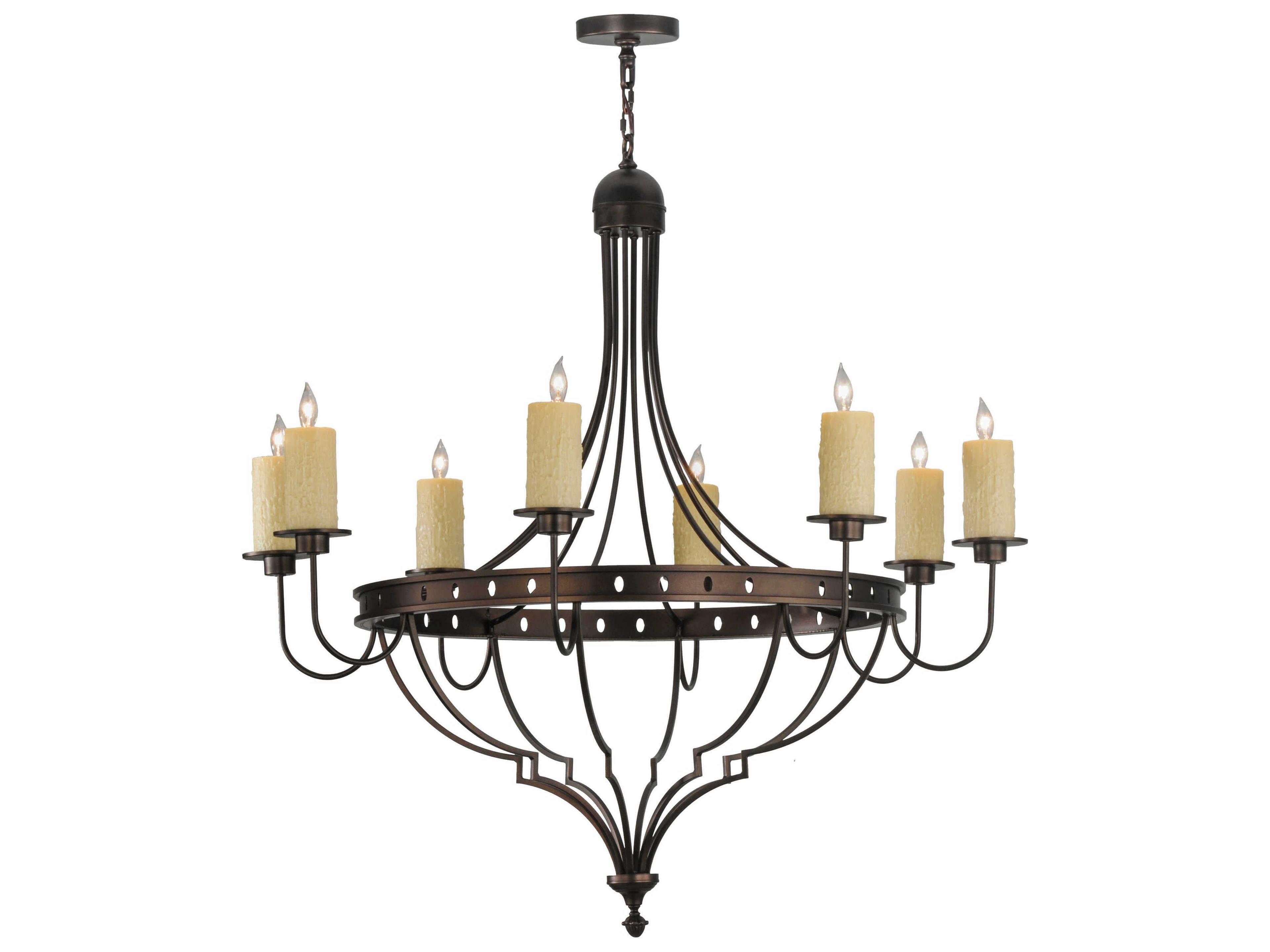 Victorian 8-Light Brown Candelabra Chandelier