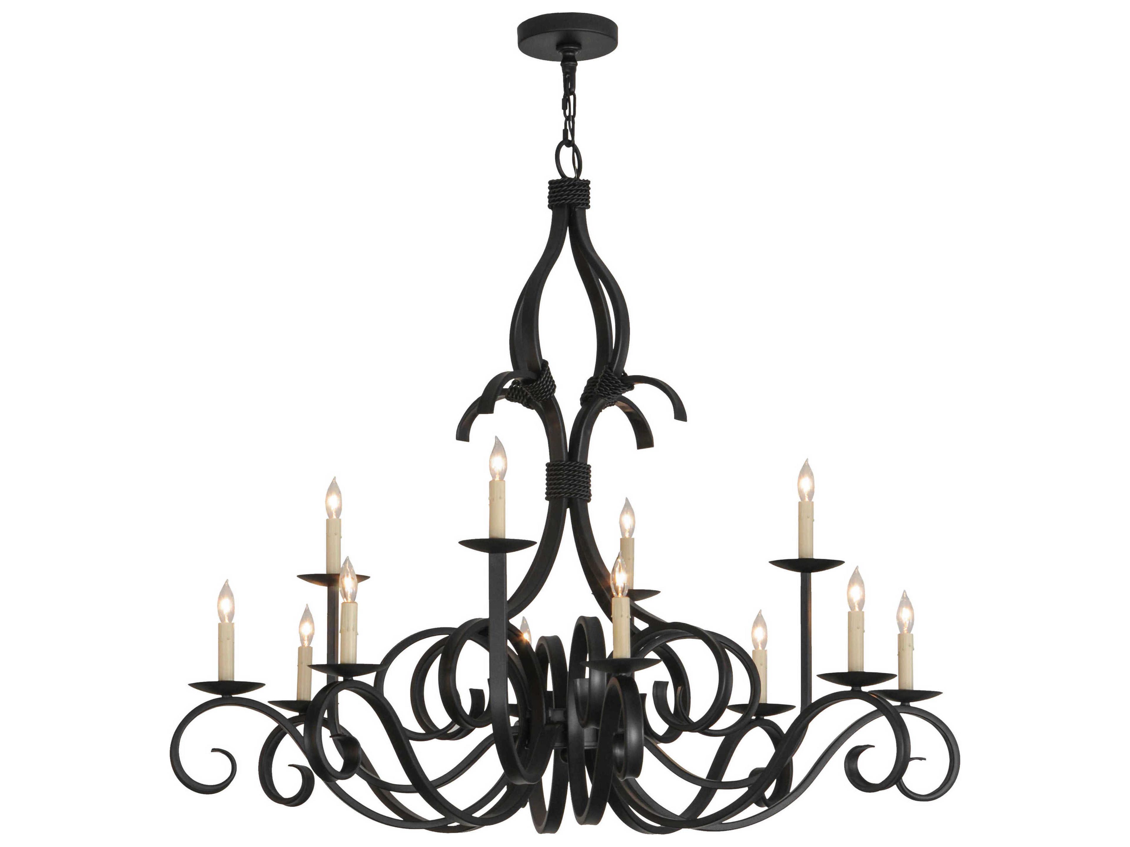 Victorian 12-Light Black Empire Chandelier