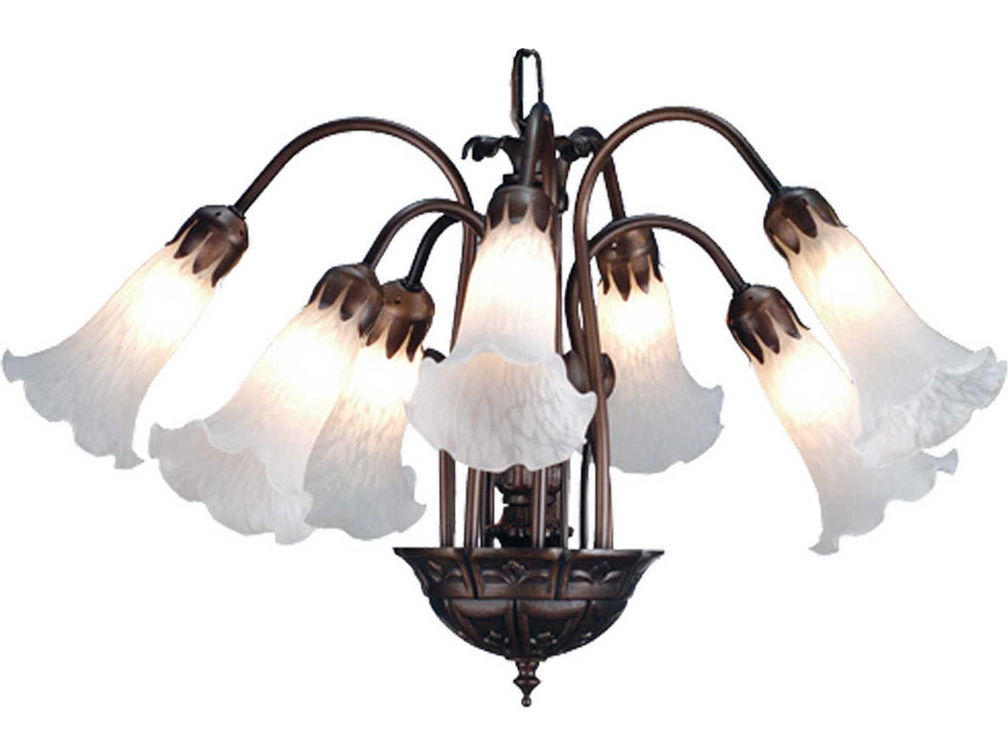 Victorian 7-Light White Tiffany Chandelier