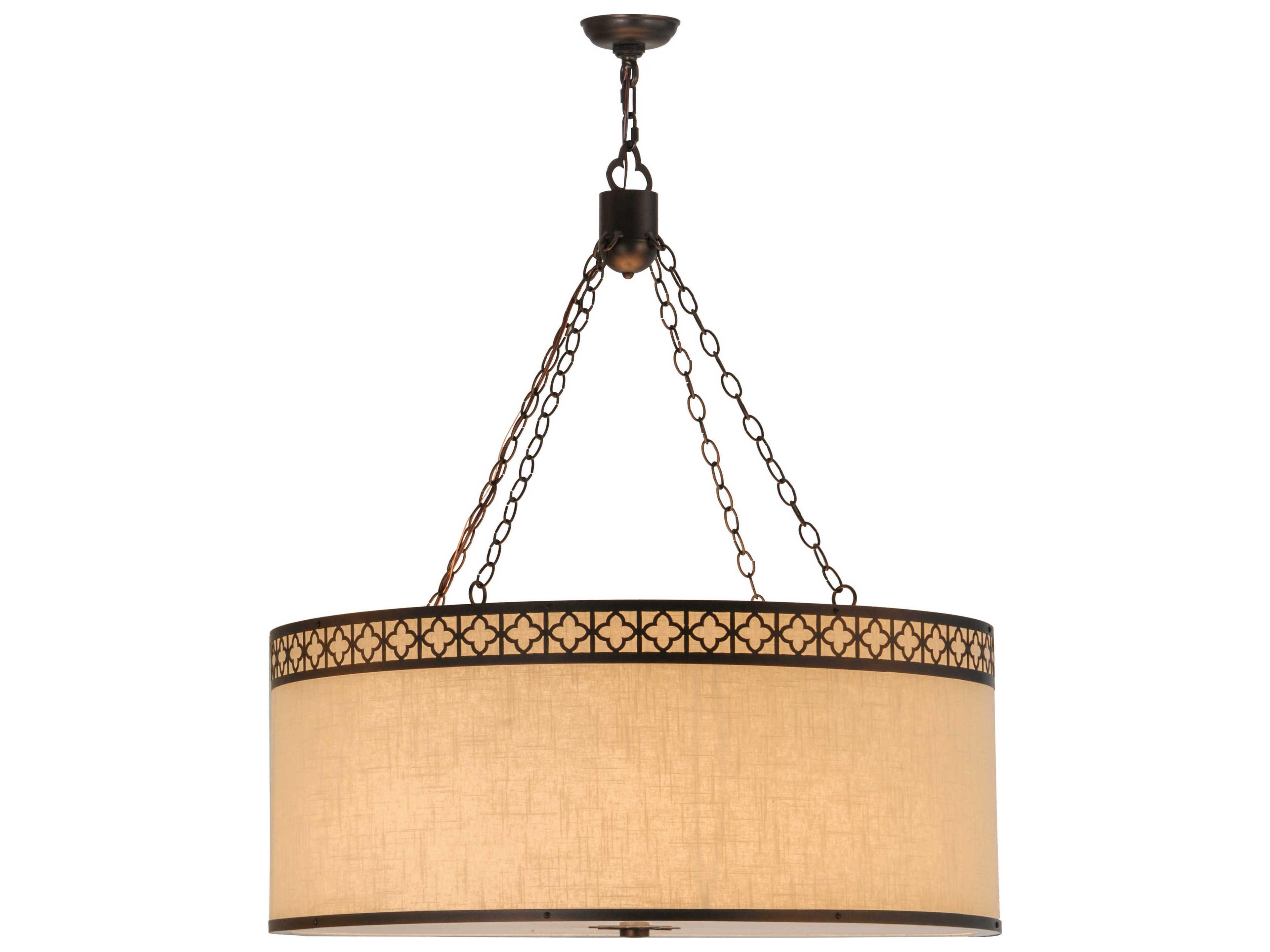 Victorian 8-Light Bronze Drum Pendant