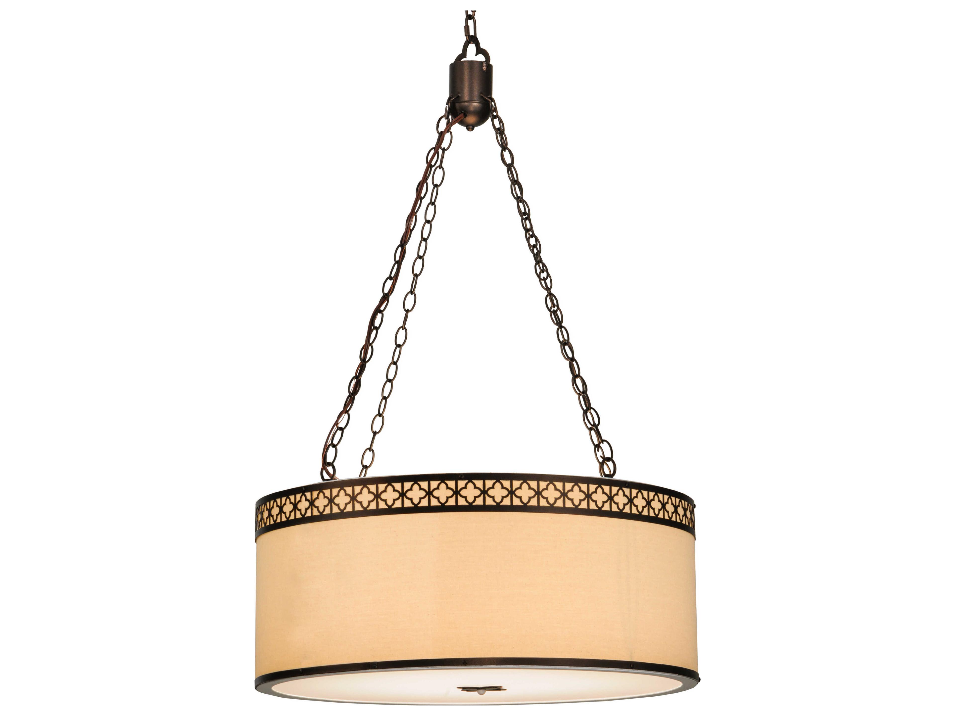 Victorian 8-Light Bronze Drum Pendant