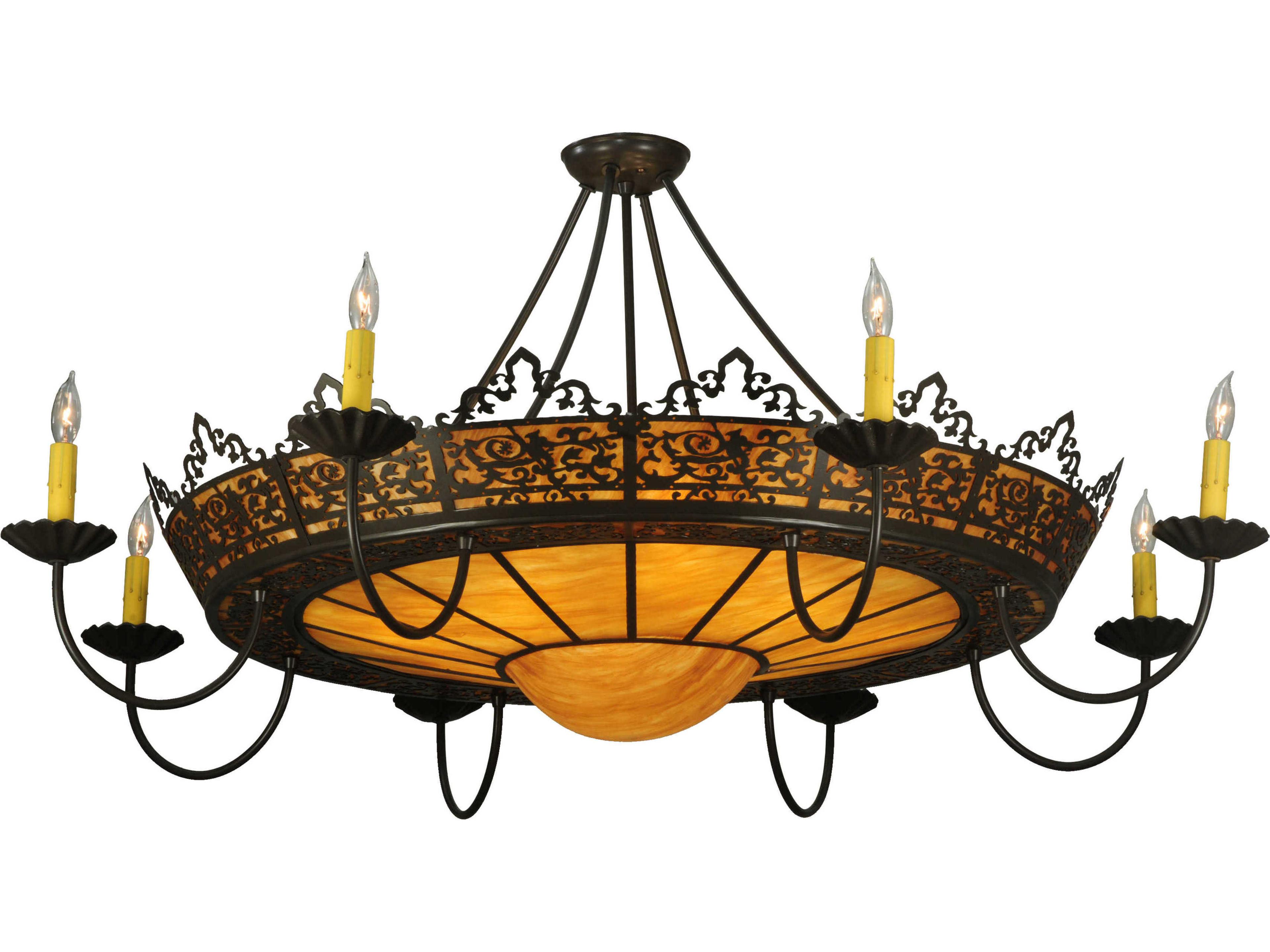 Victorian 1-Light Bronze Semi Flush Mount