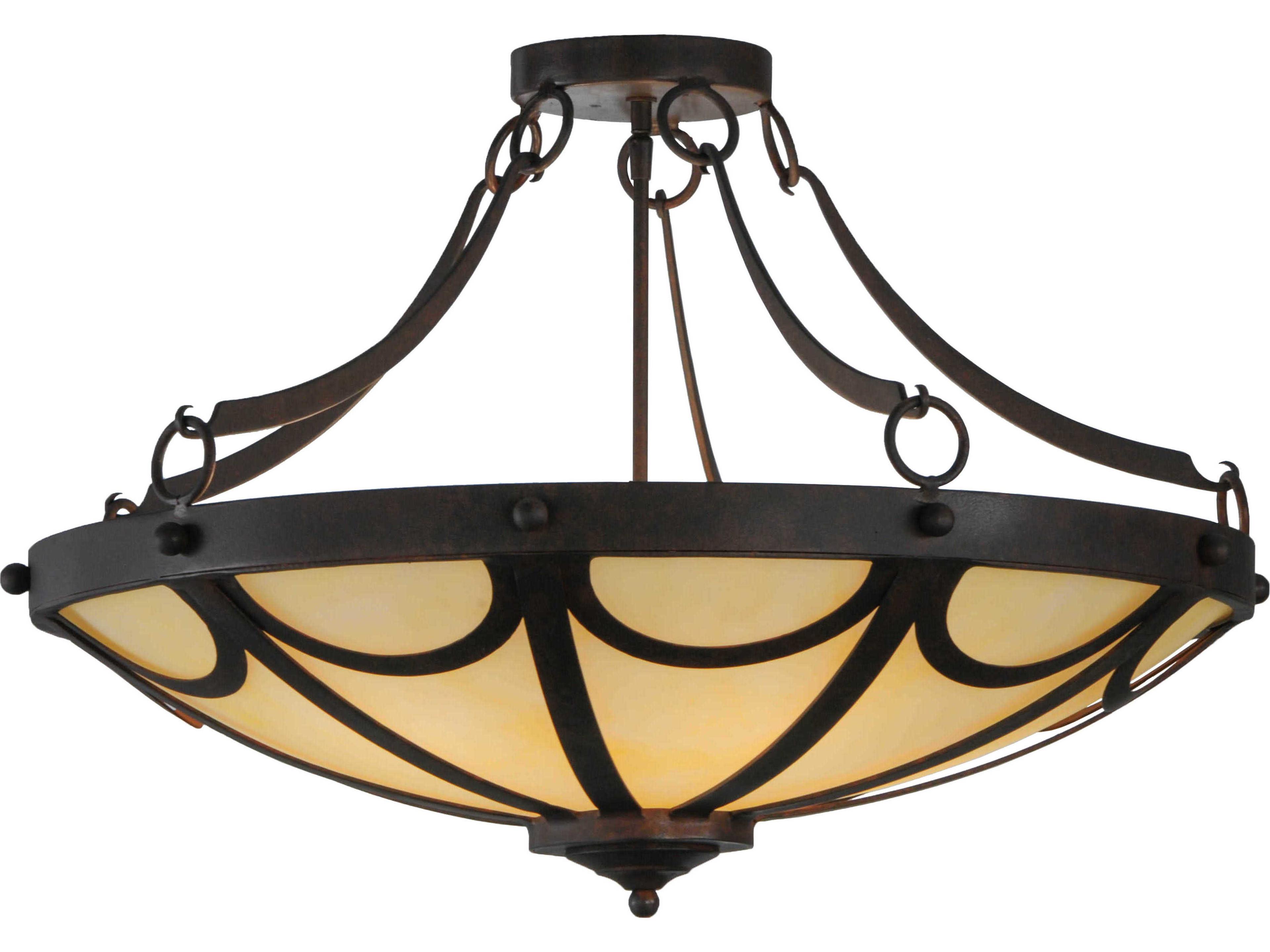 Carousel 5-Light Bronze Bowl Semi Flush Mount