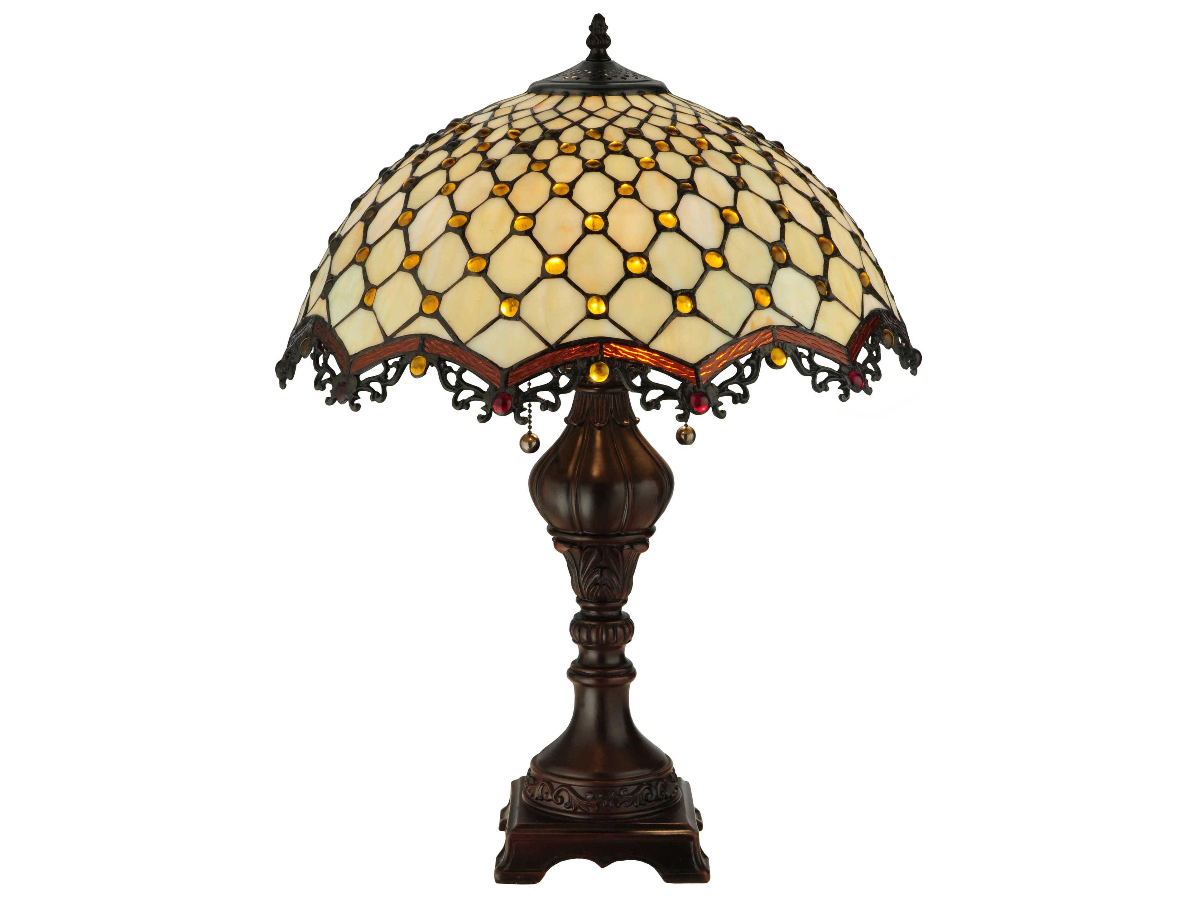 Diamond & Jewel Bronze Tiffany Table Lamp