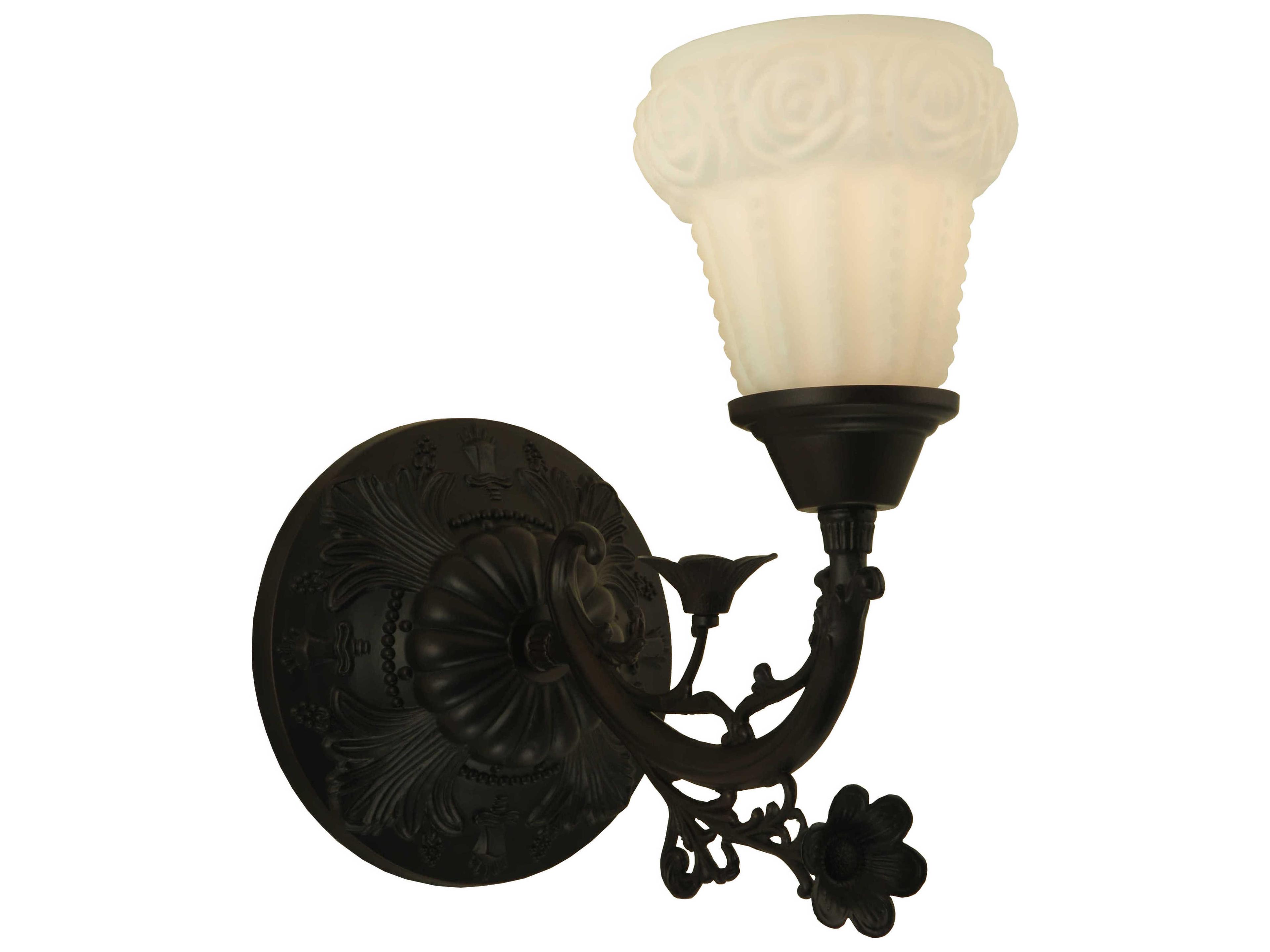 Victorian 1-Light Brown Glass Wall Sconce
