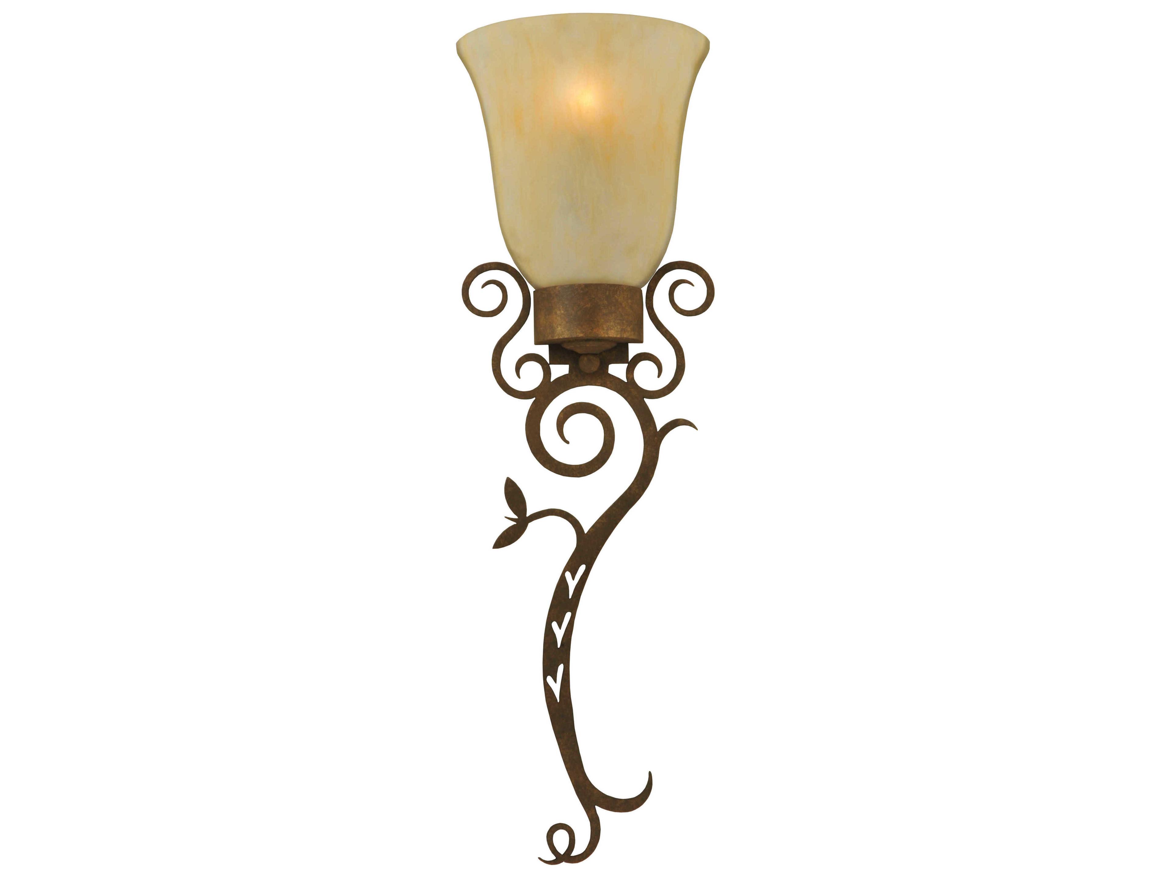 Victorian 1-Light Brown Glass Wall Sconce
