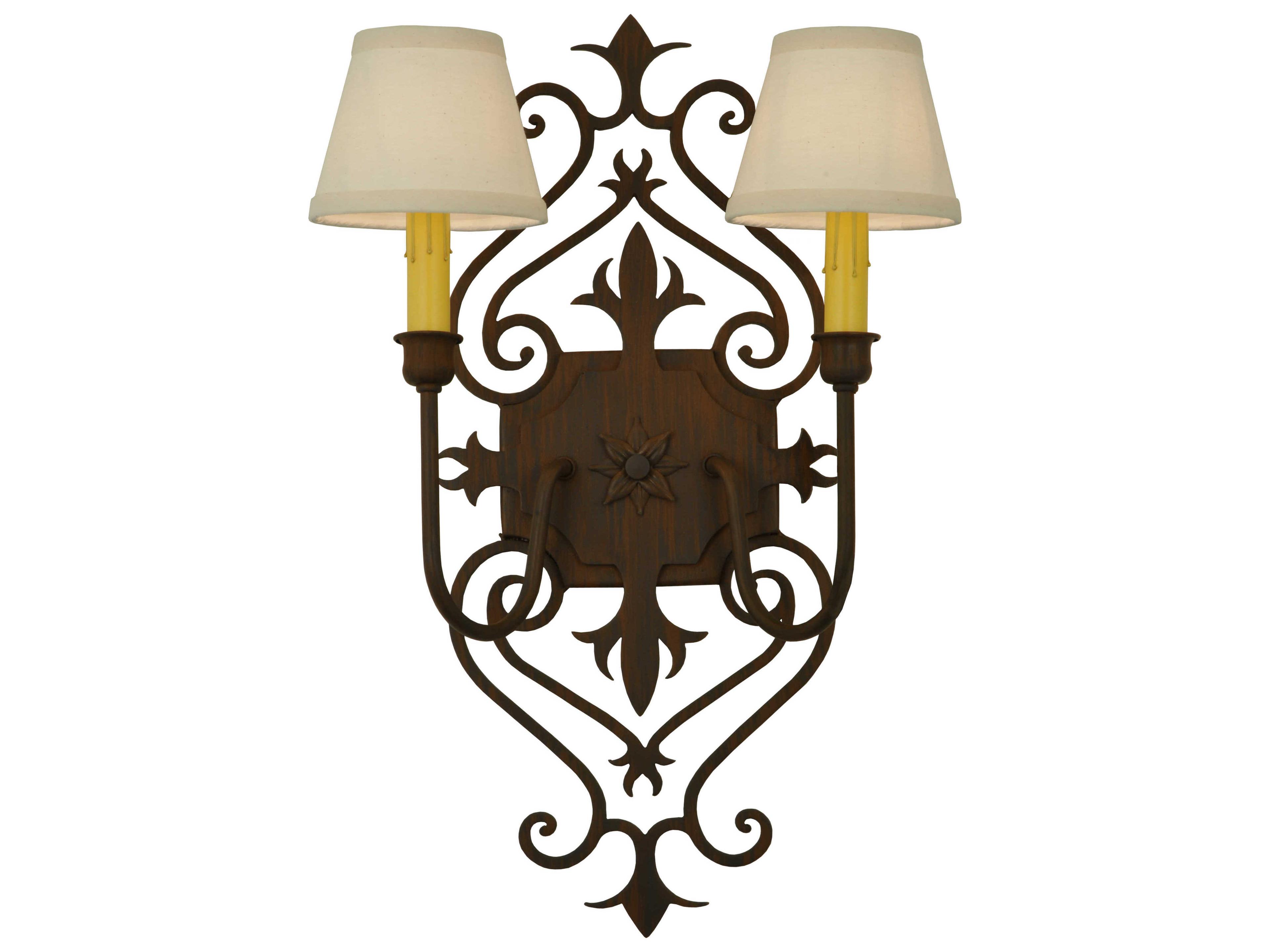 Victorian 2-Light Brown Wall Sconce