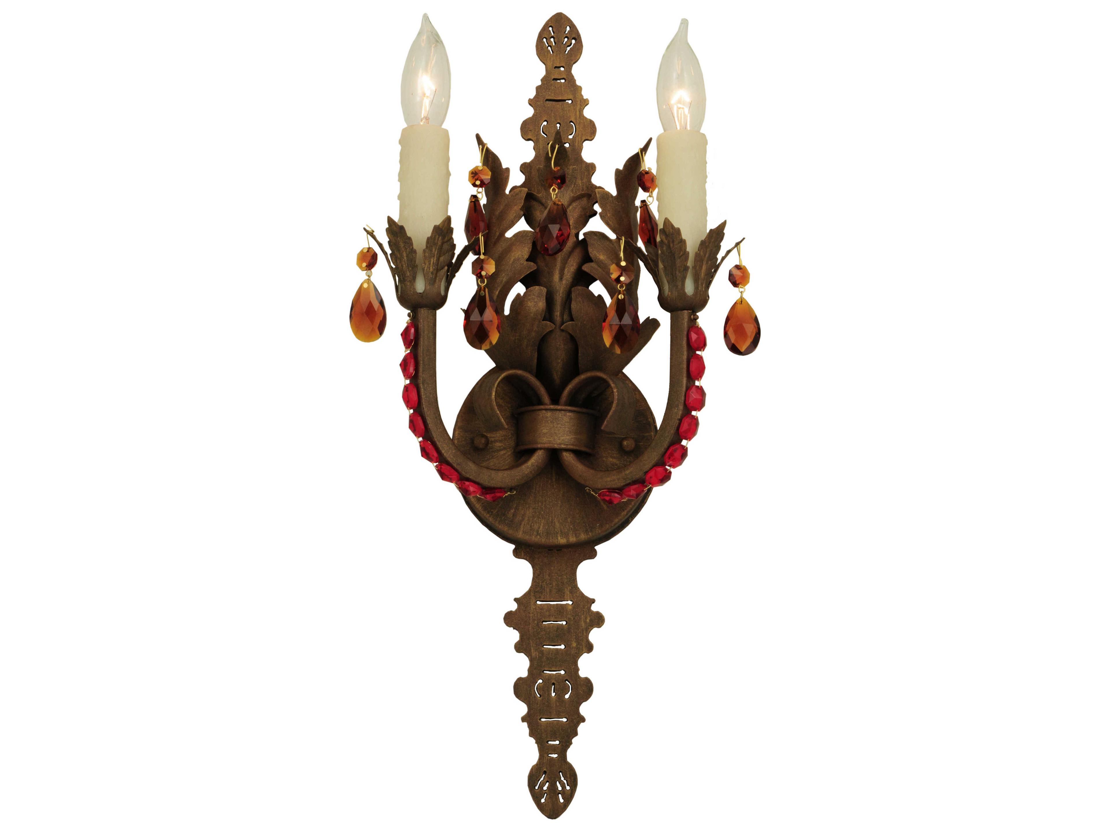 Victorian 2-Light Brown Wall Sconce
