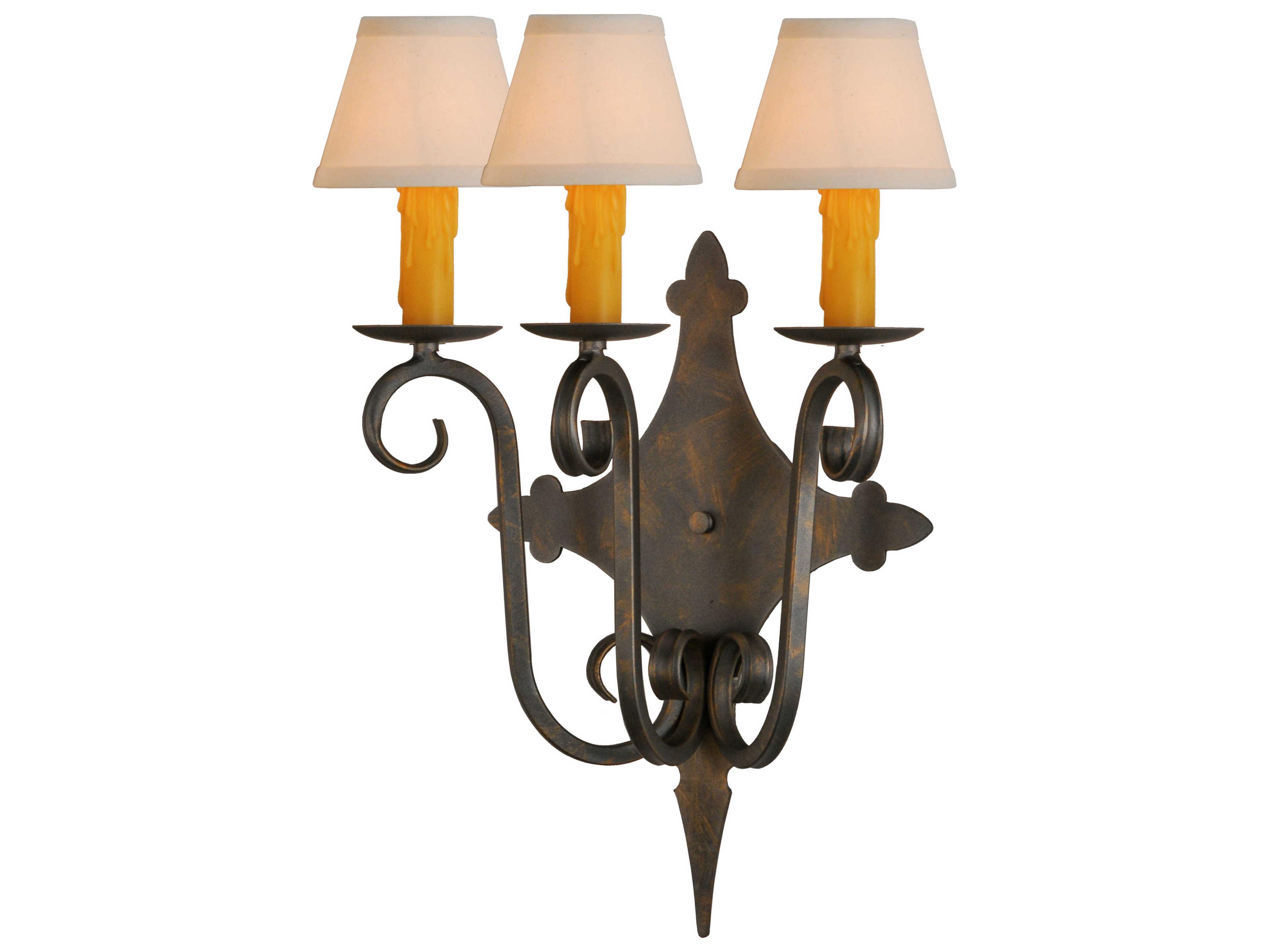 Angelique 3-light with Fabric Shades Wall Sconce