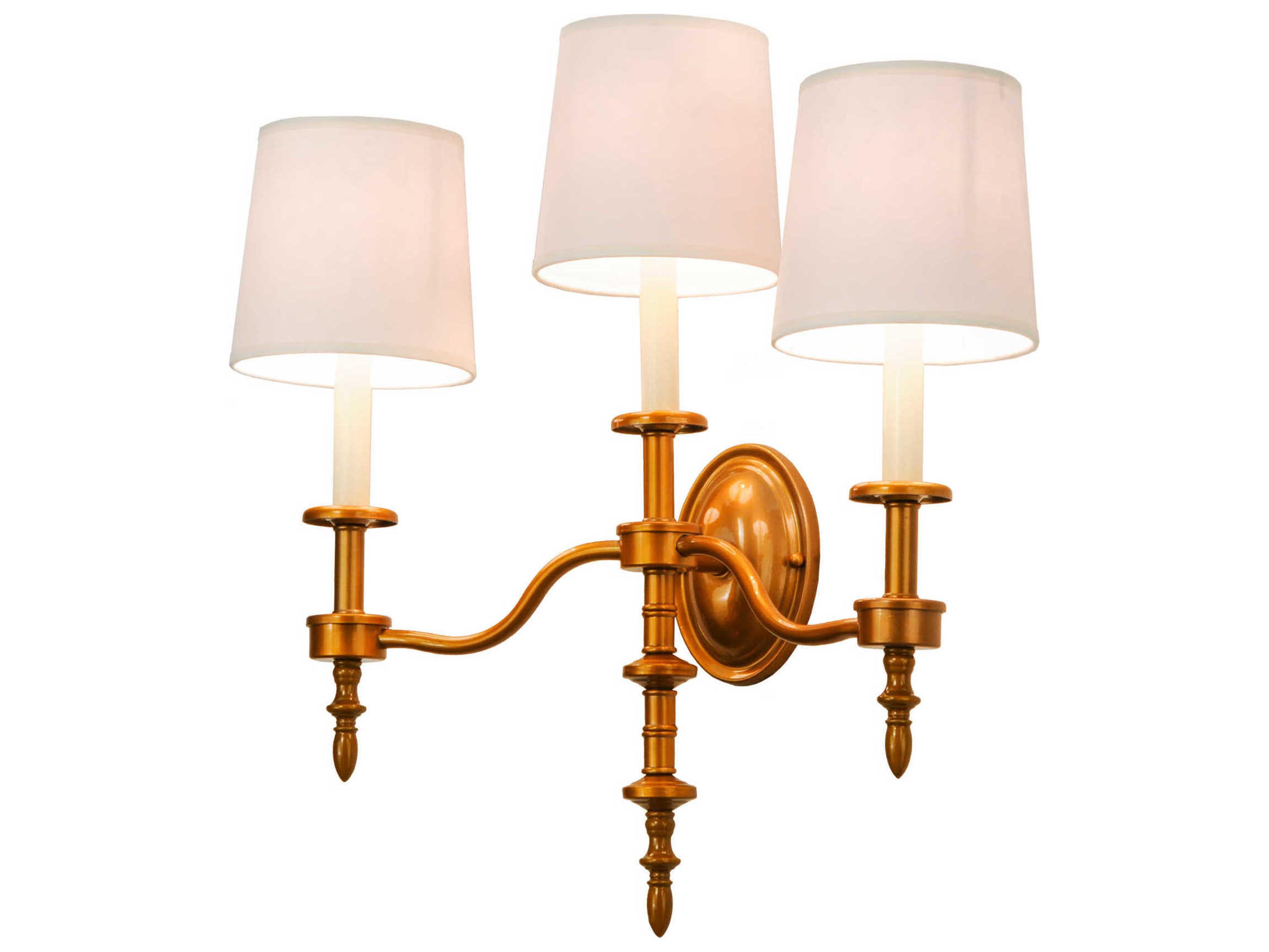 Victorian 3-Light Brass Wall Sconce