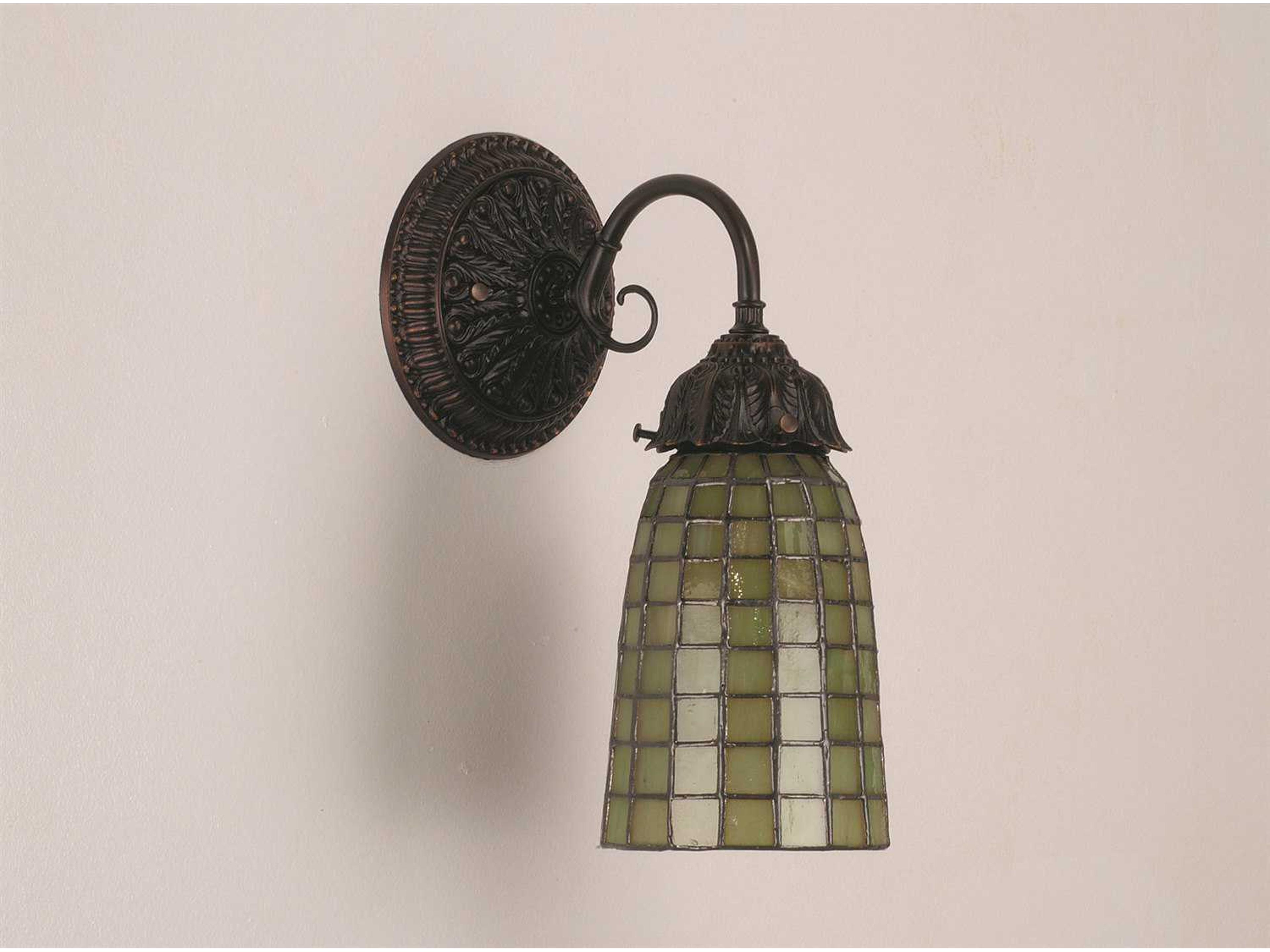 Victorian 1-Light Brown Tiffany Wall Sconce