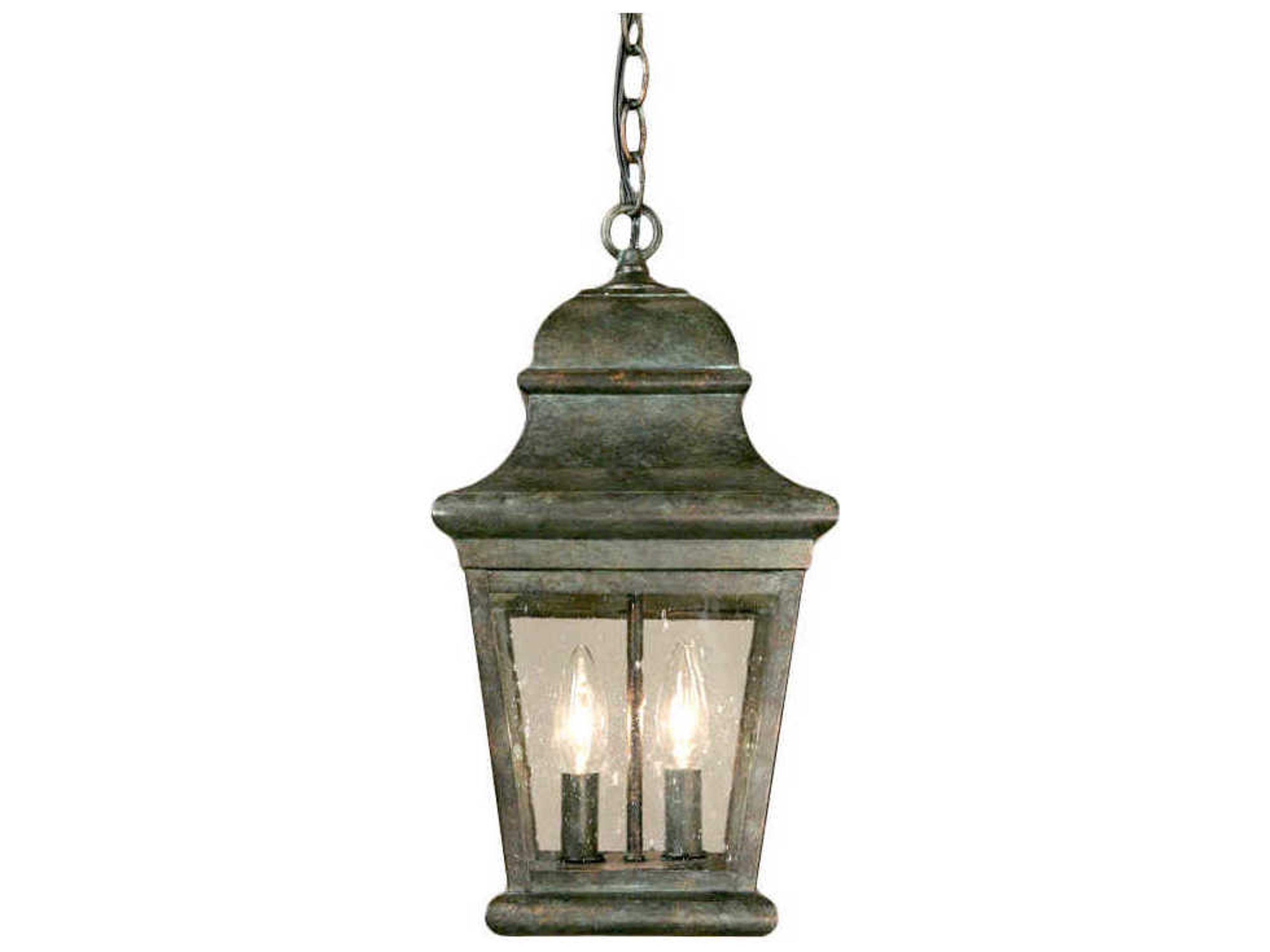 Vincente 2-Light Golden Bronze Glass Lantern Mini Pendant
