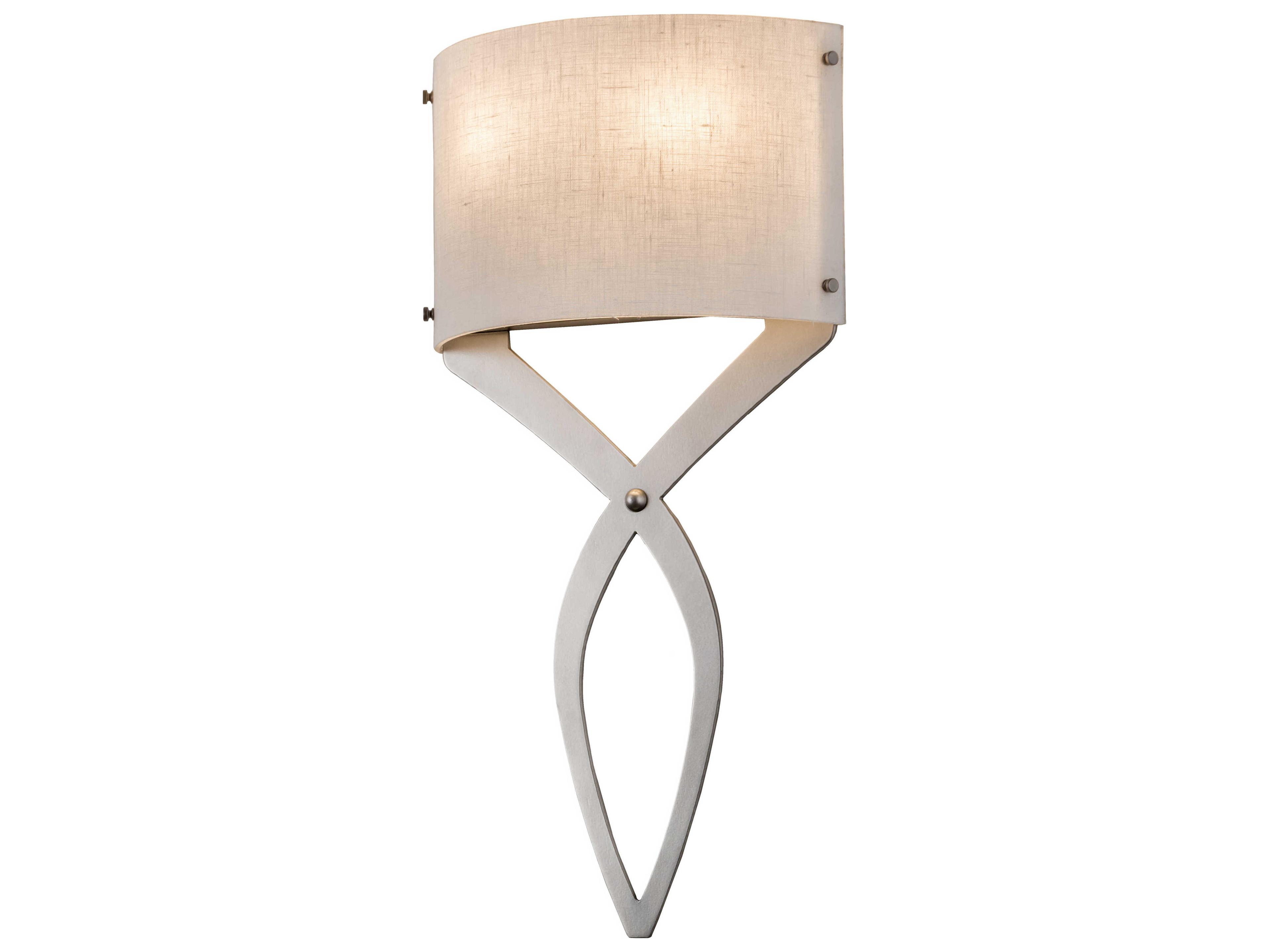 2-Light Nickel Glass Wall Sconce