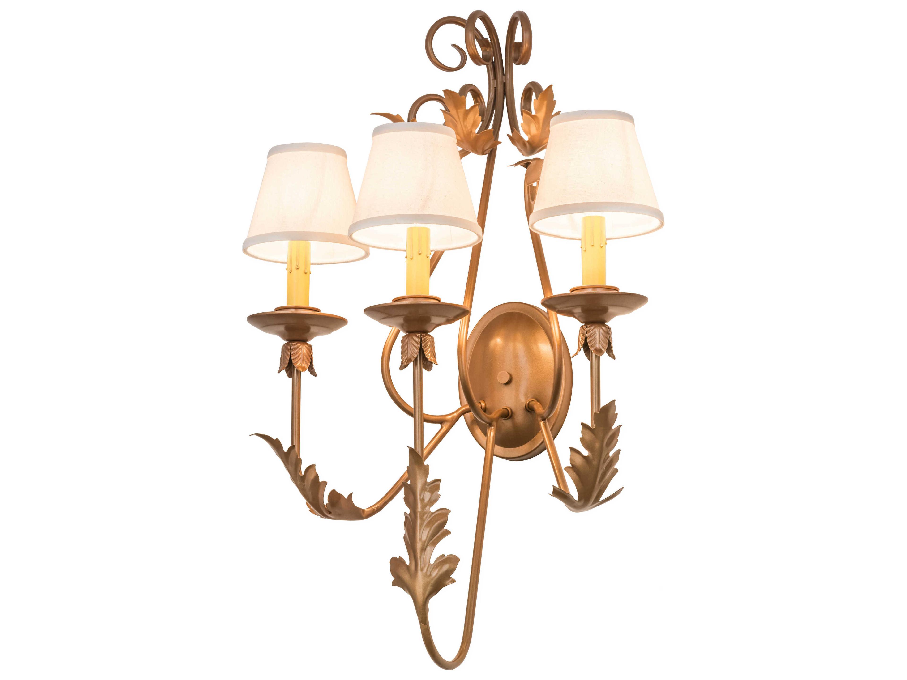 French Elegance 3-Light Bronze Wall Sconce