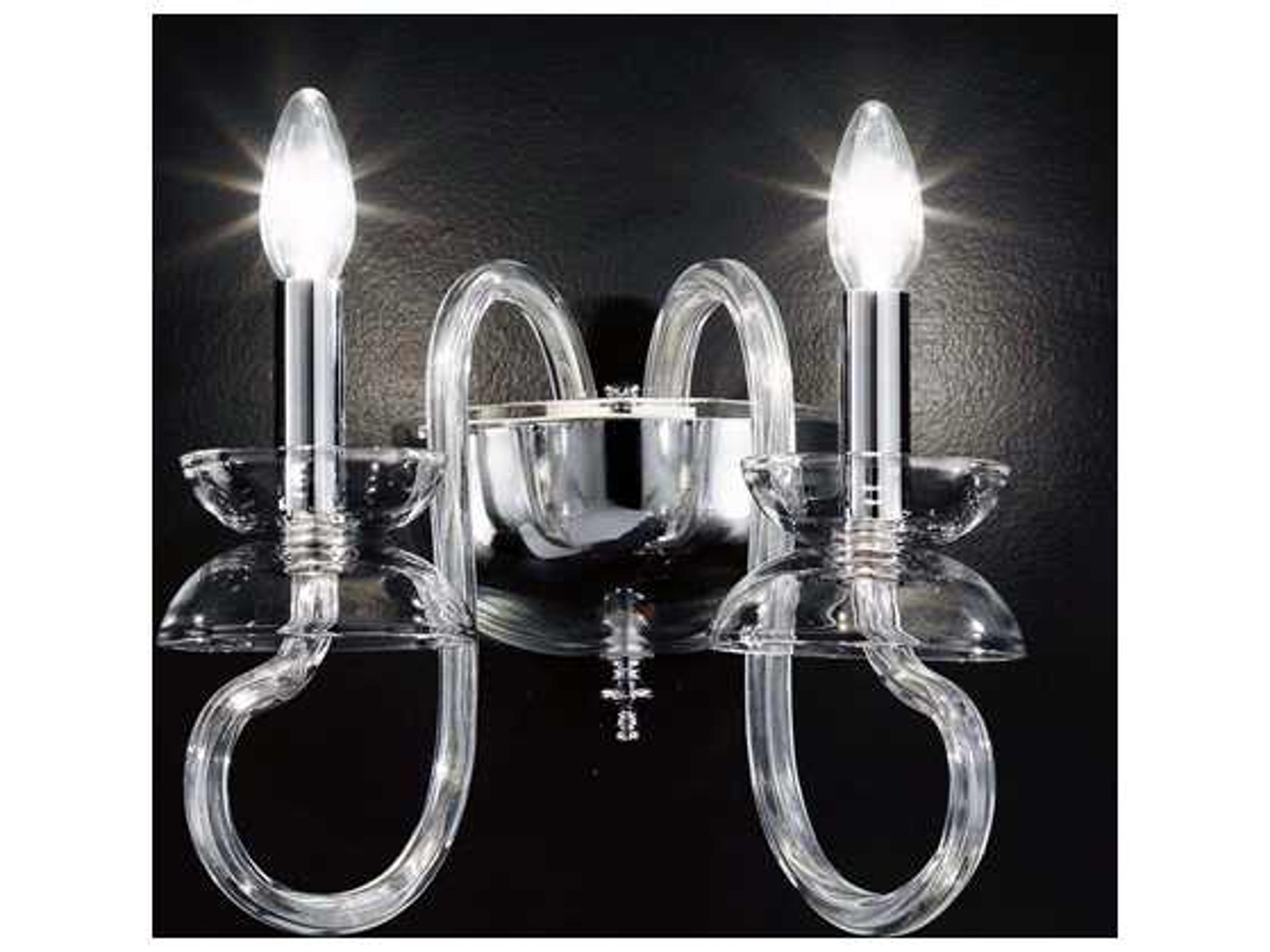 2-Light Crystal chrome Wall Sconce