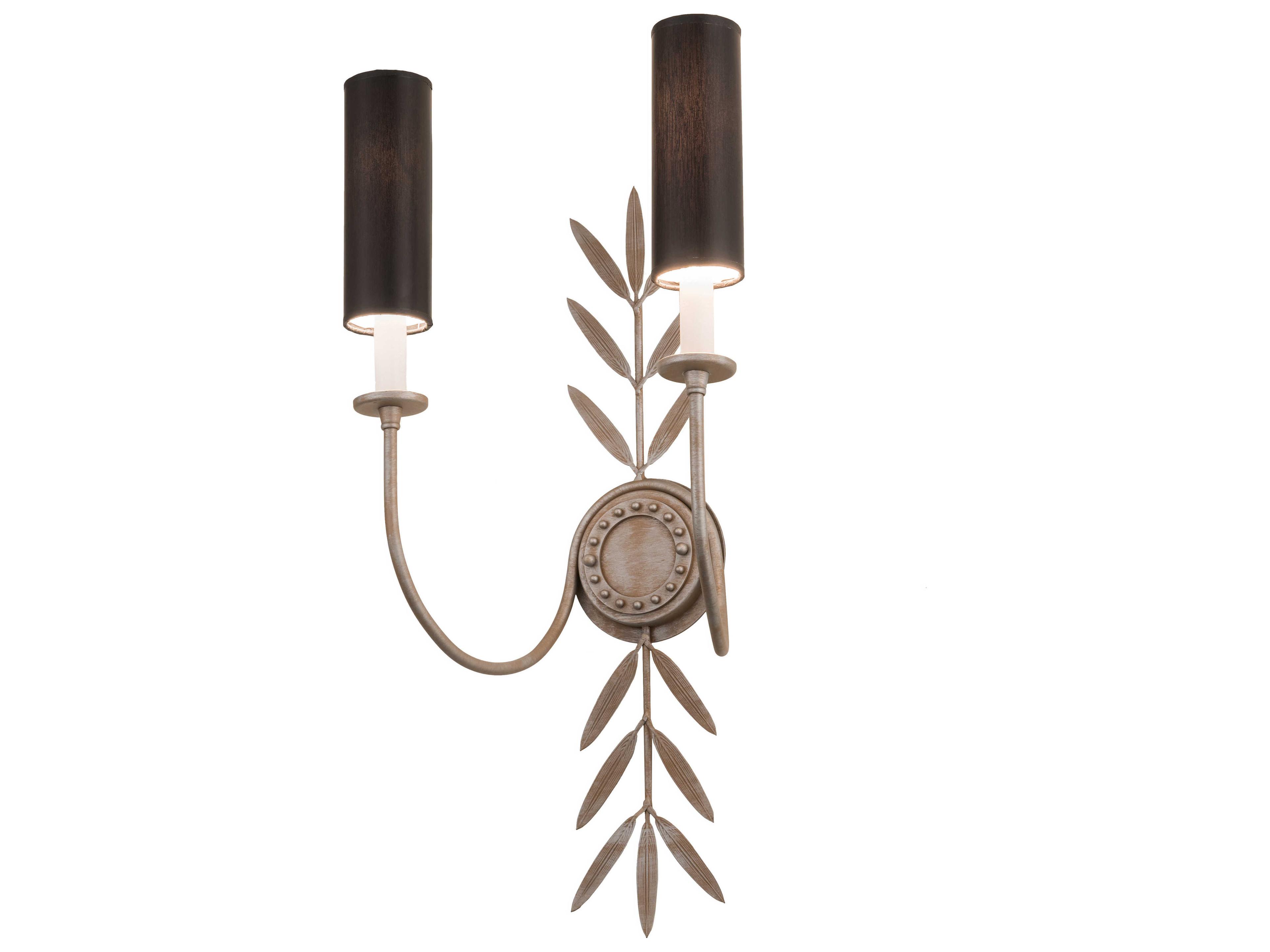 2-Light Black Glass LED Wall Sconce