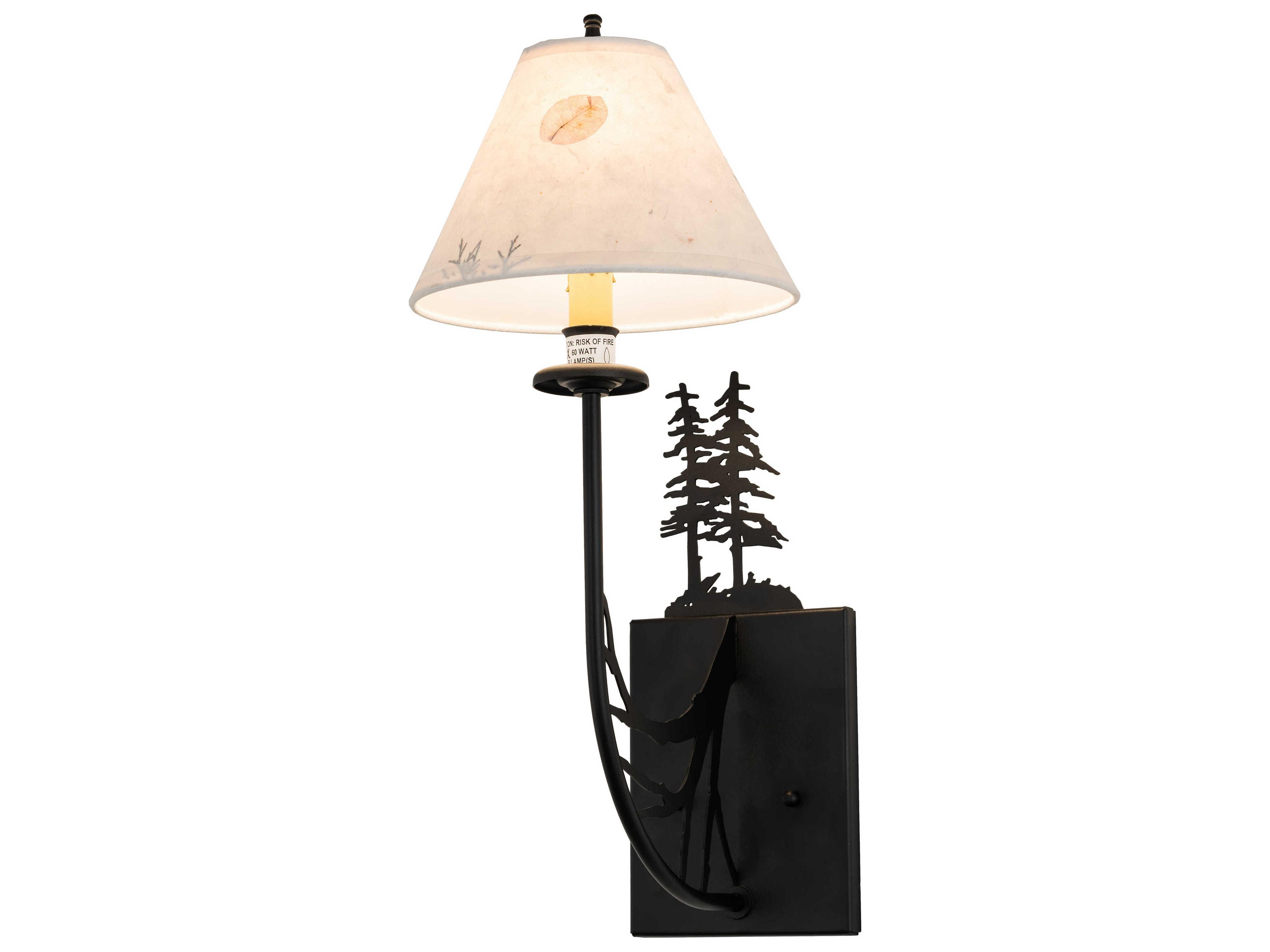 1-Light Black Tiffany Wall Sconce