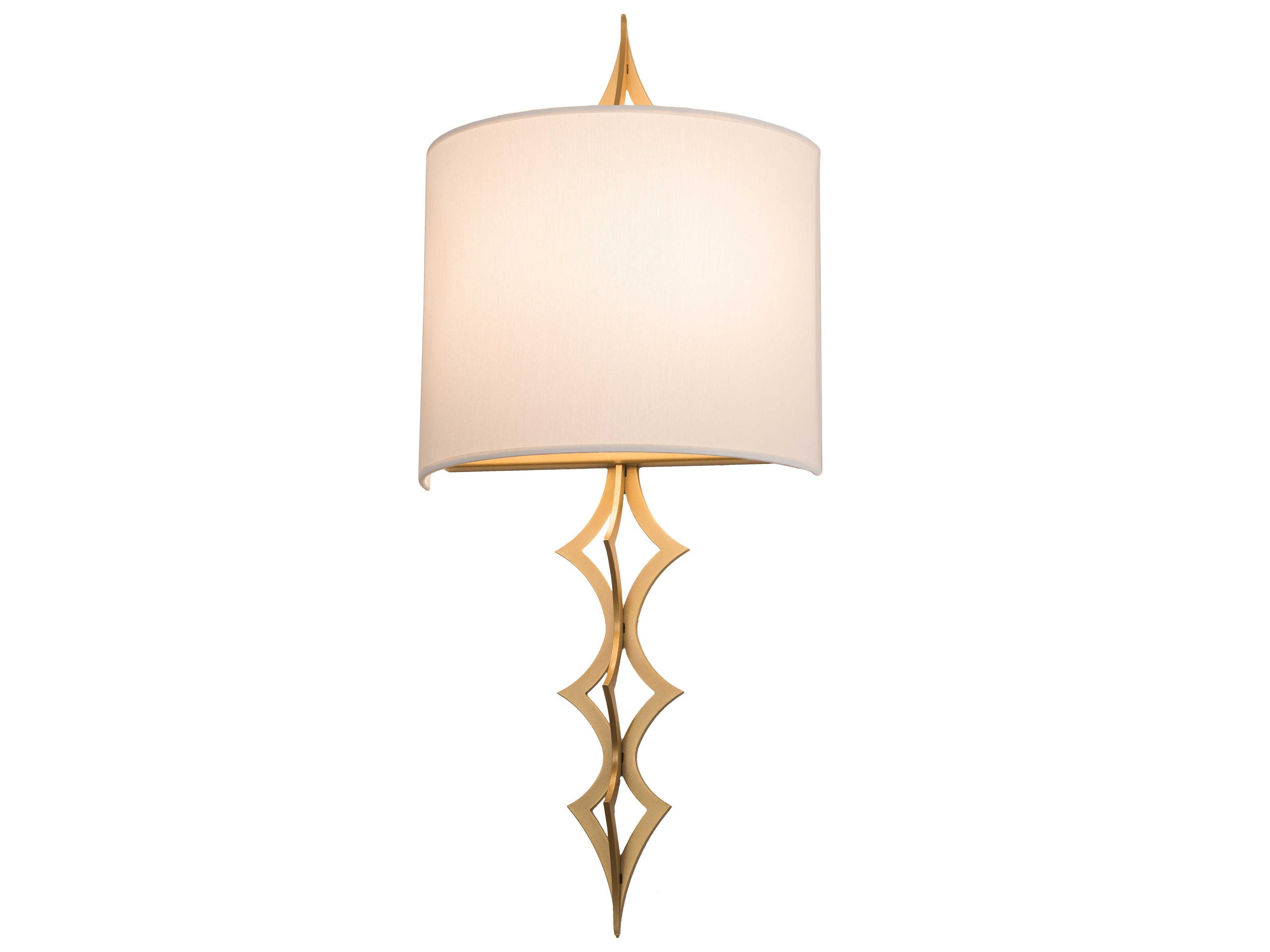 2-Light Gold Glass LED Wall Sconce