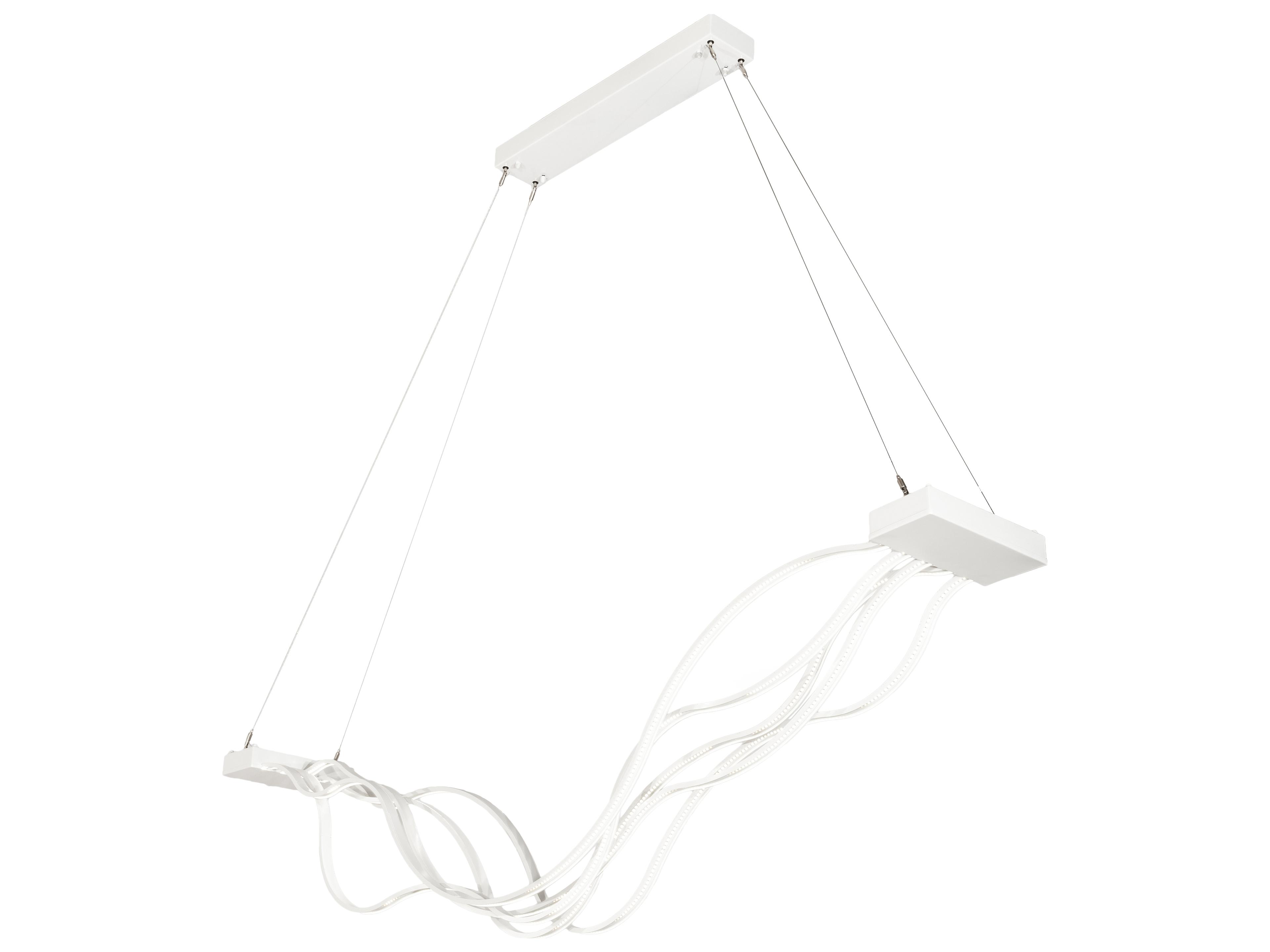 Wave White Silver LED Island Pendant