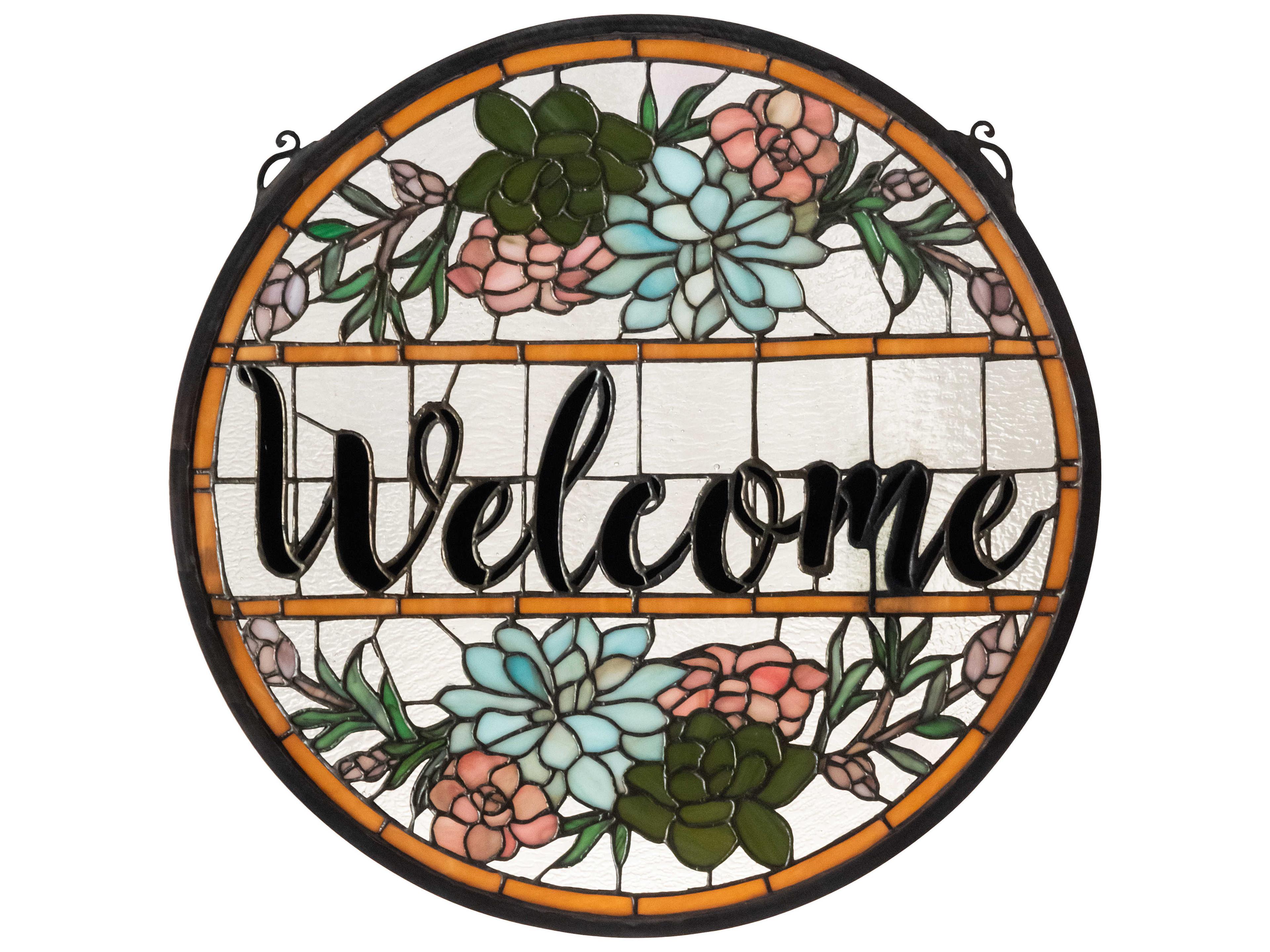 Welcome Glass Wall Art