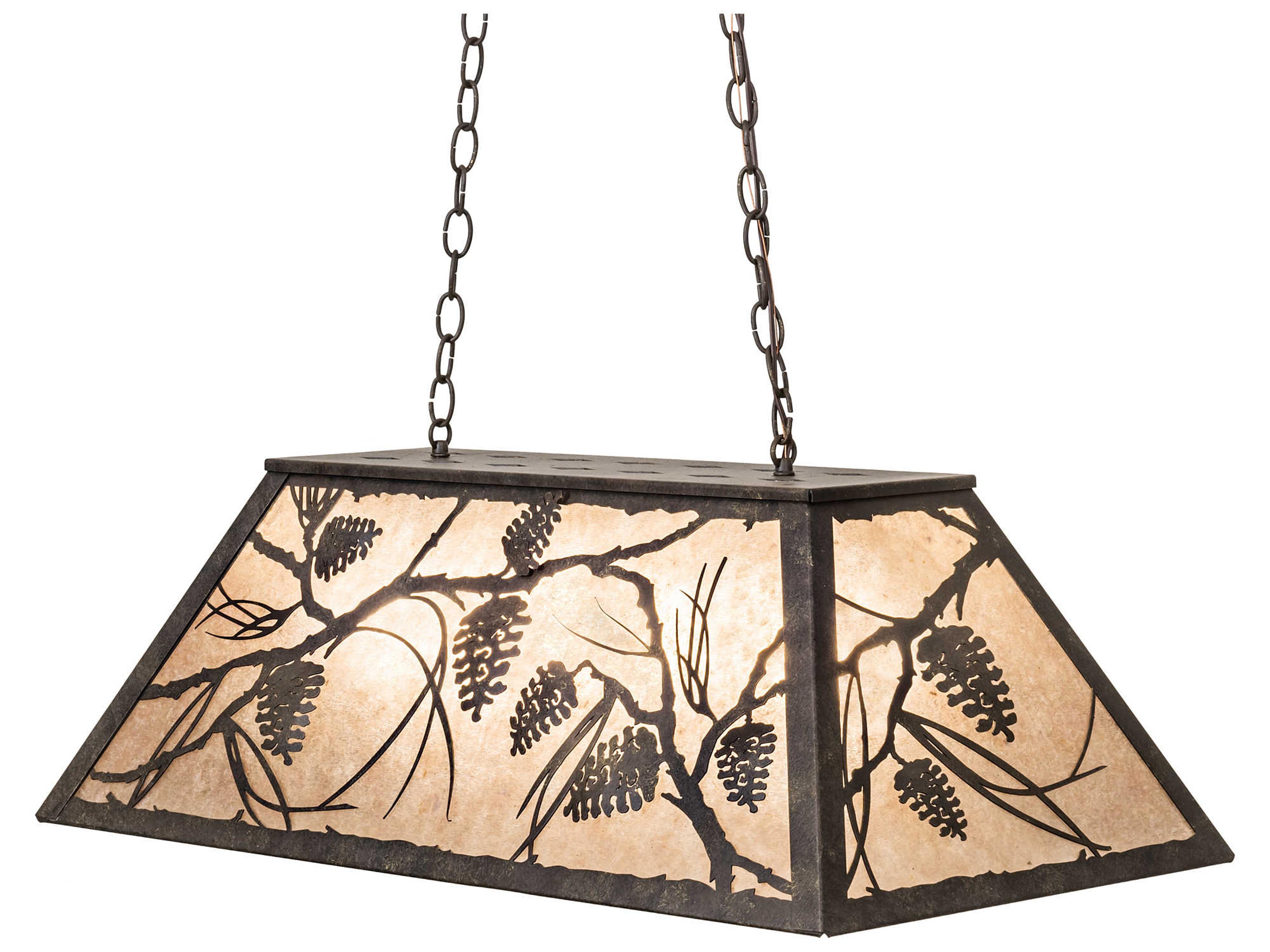 Whispering Pines 6-Light Brown Island Pendant