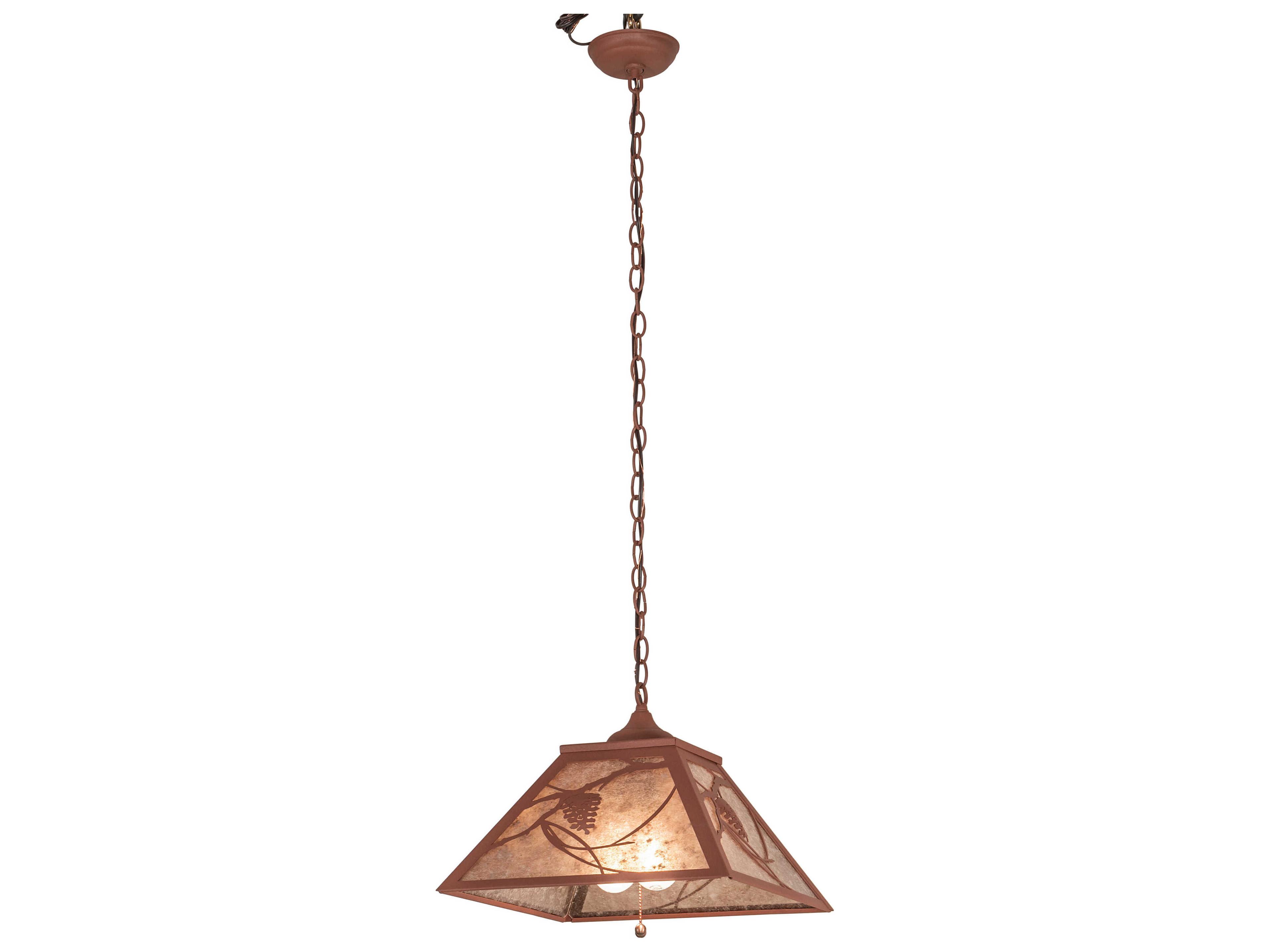 Whispering Pines 2-Light Rust Brown Pendant