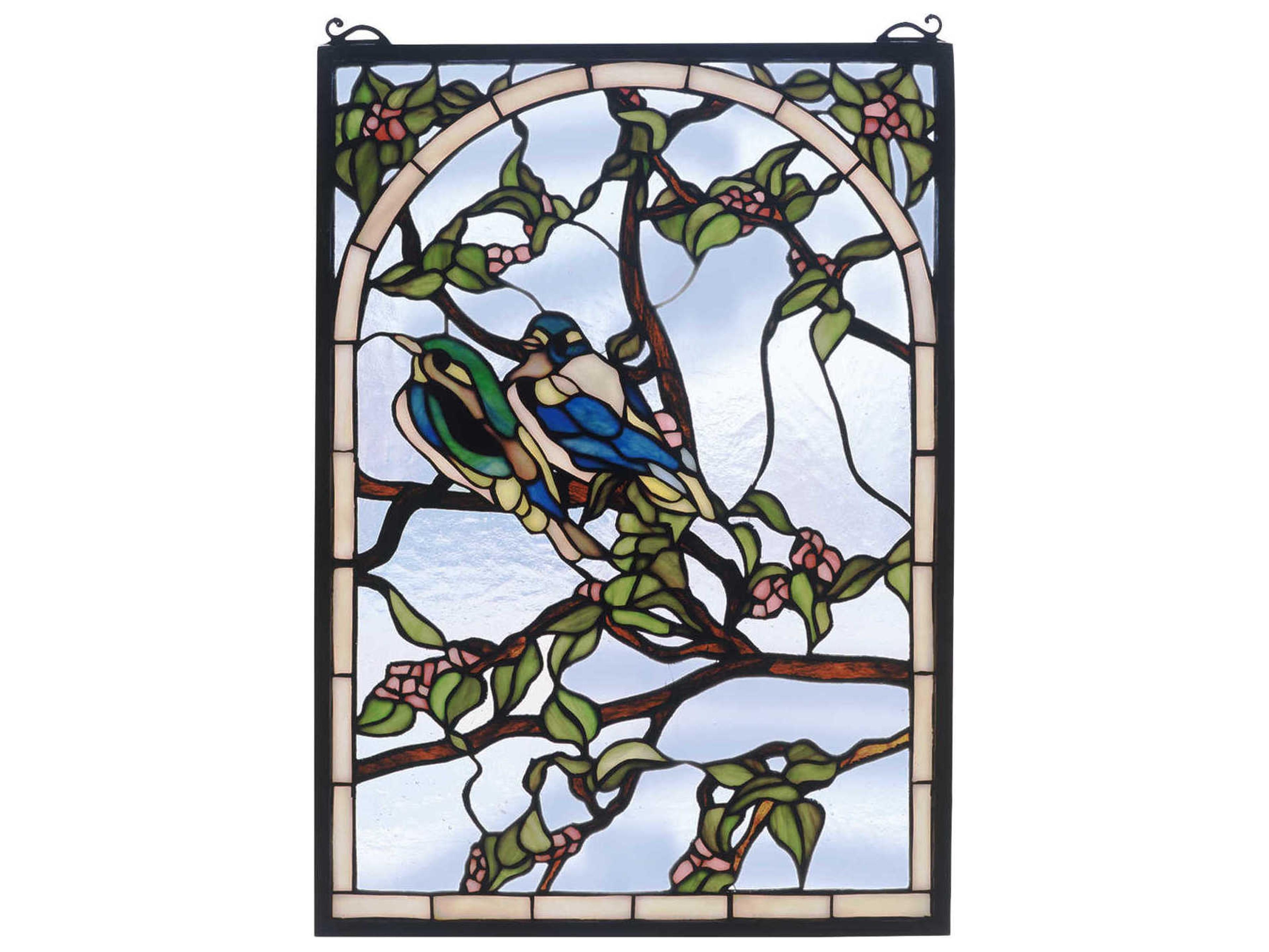 Lovebirds Stained Glass Window