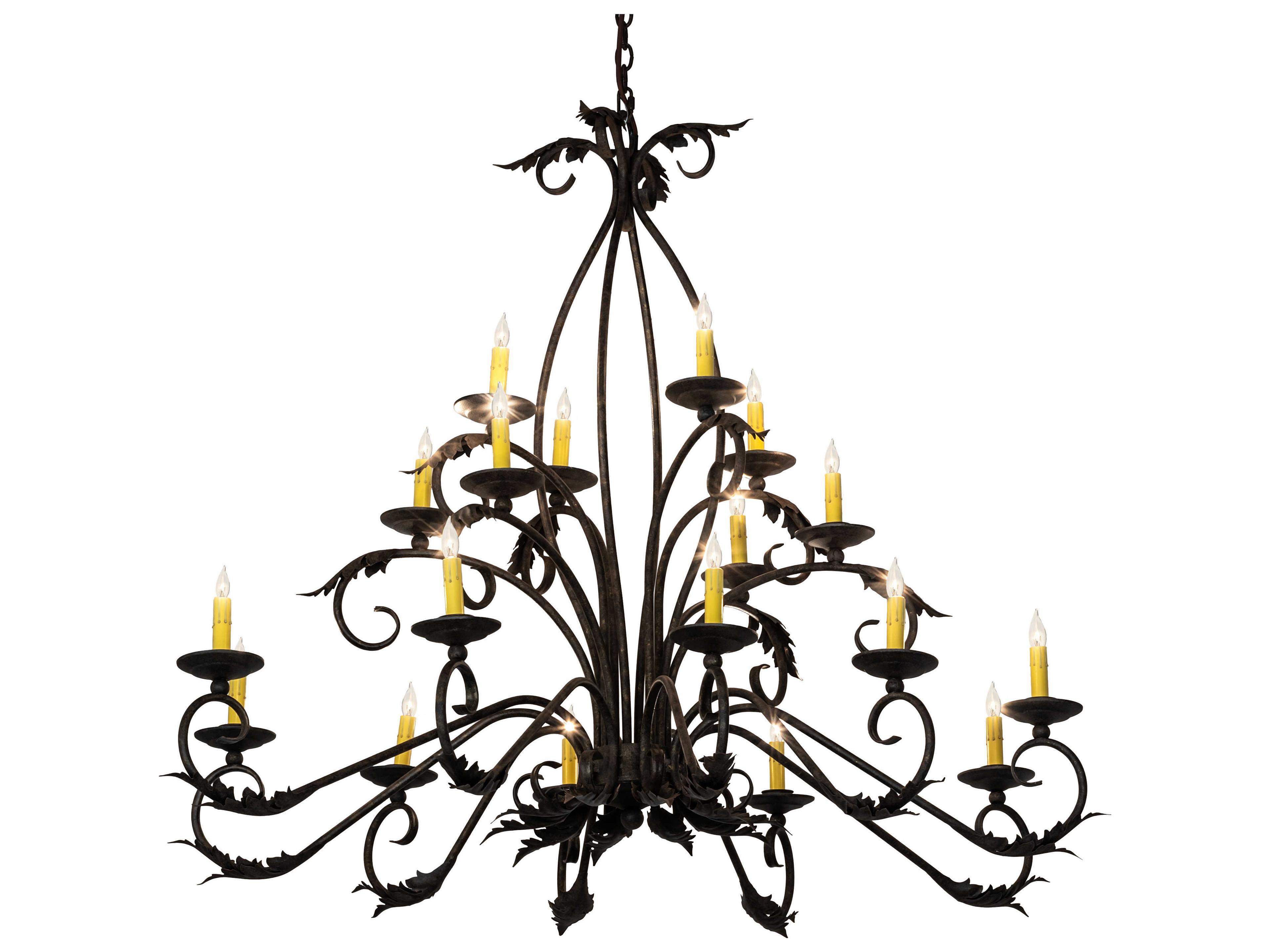 Windsor 18-Light8-Light Antique Brown Candelabra Chandelier