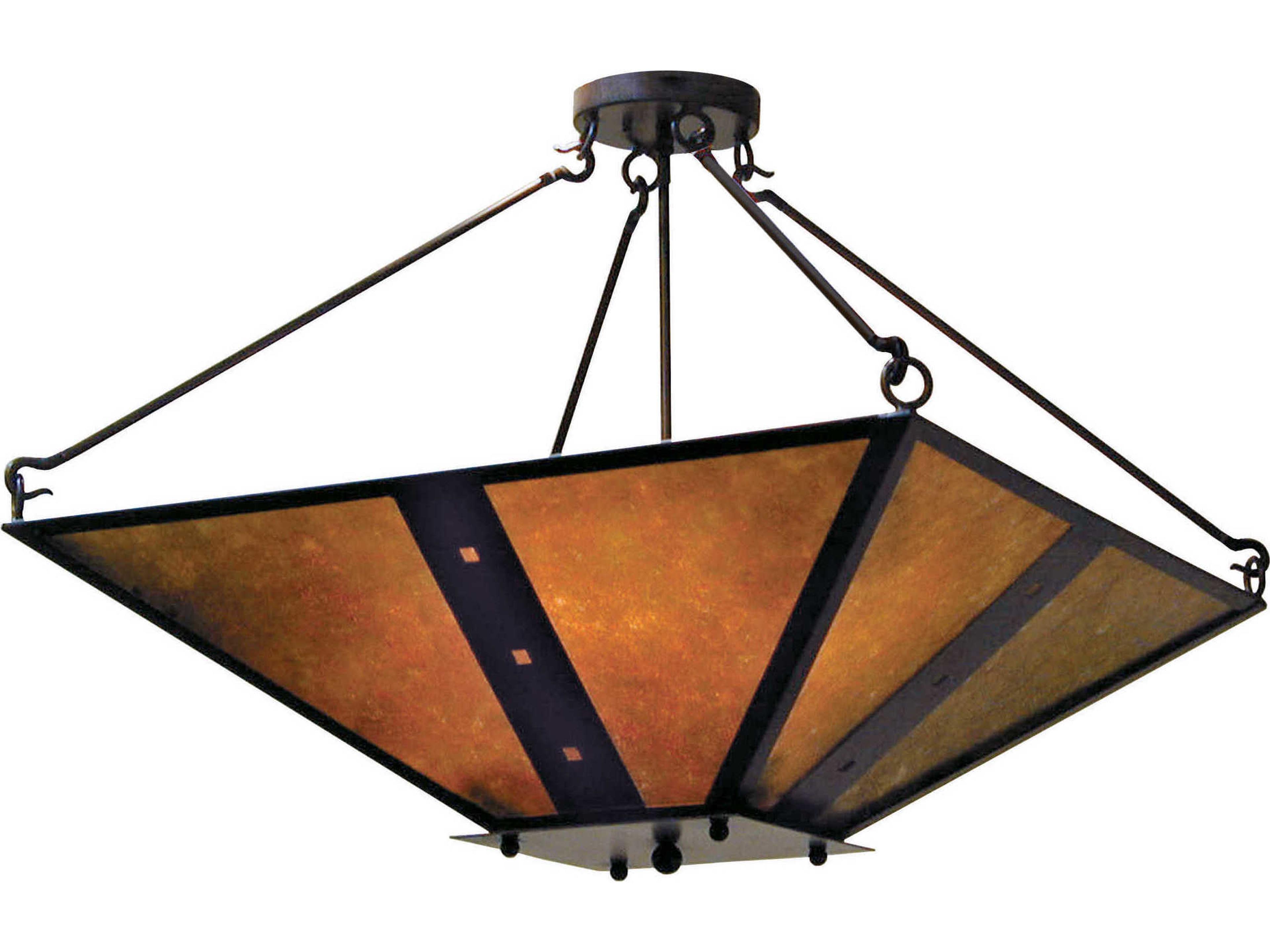 Zandra 4-Light Amber Mica Brown Pendant