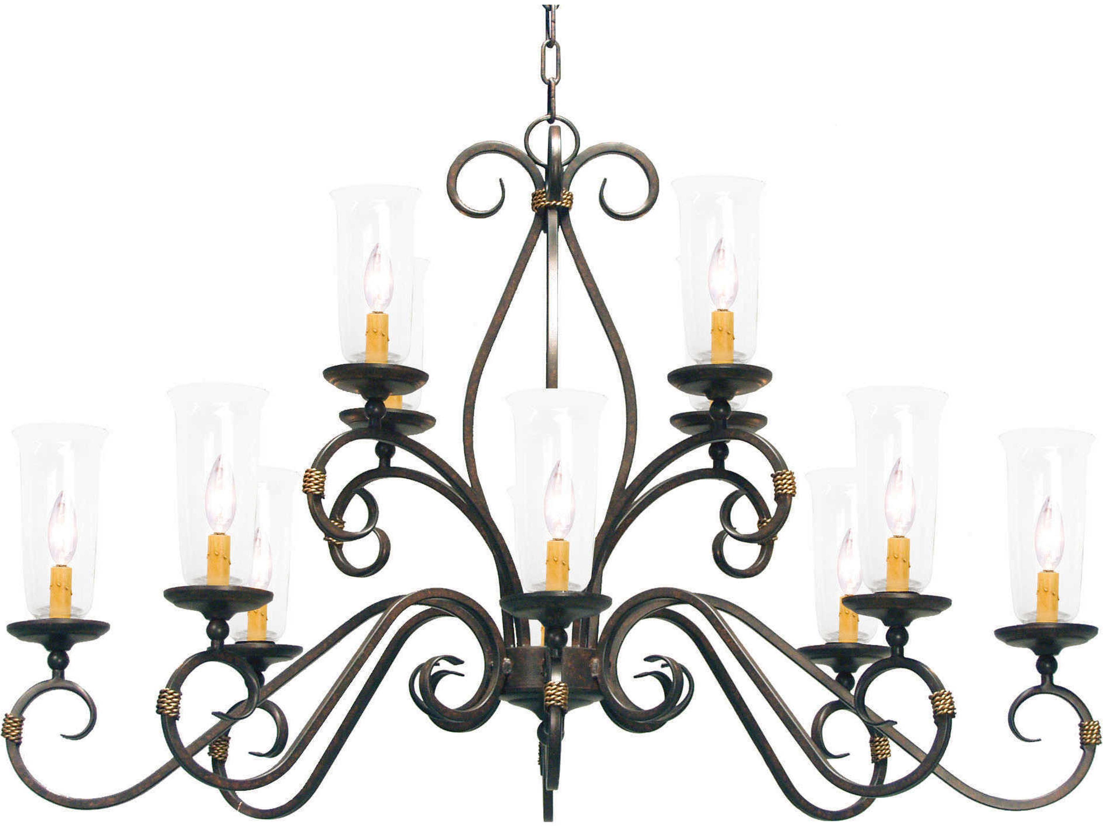 Zola 12-Light Cajun Spice Brown Glass Bell Island Pendant