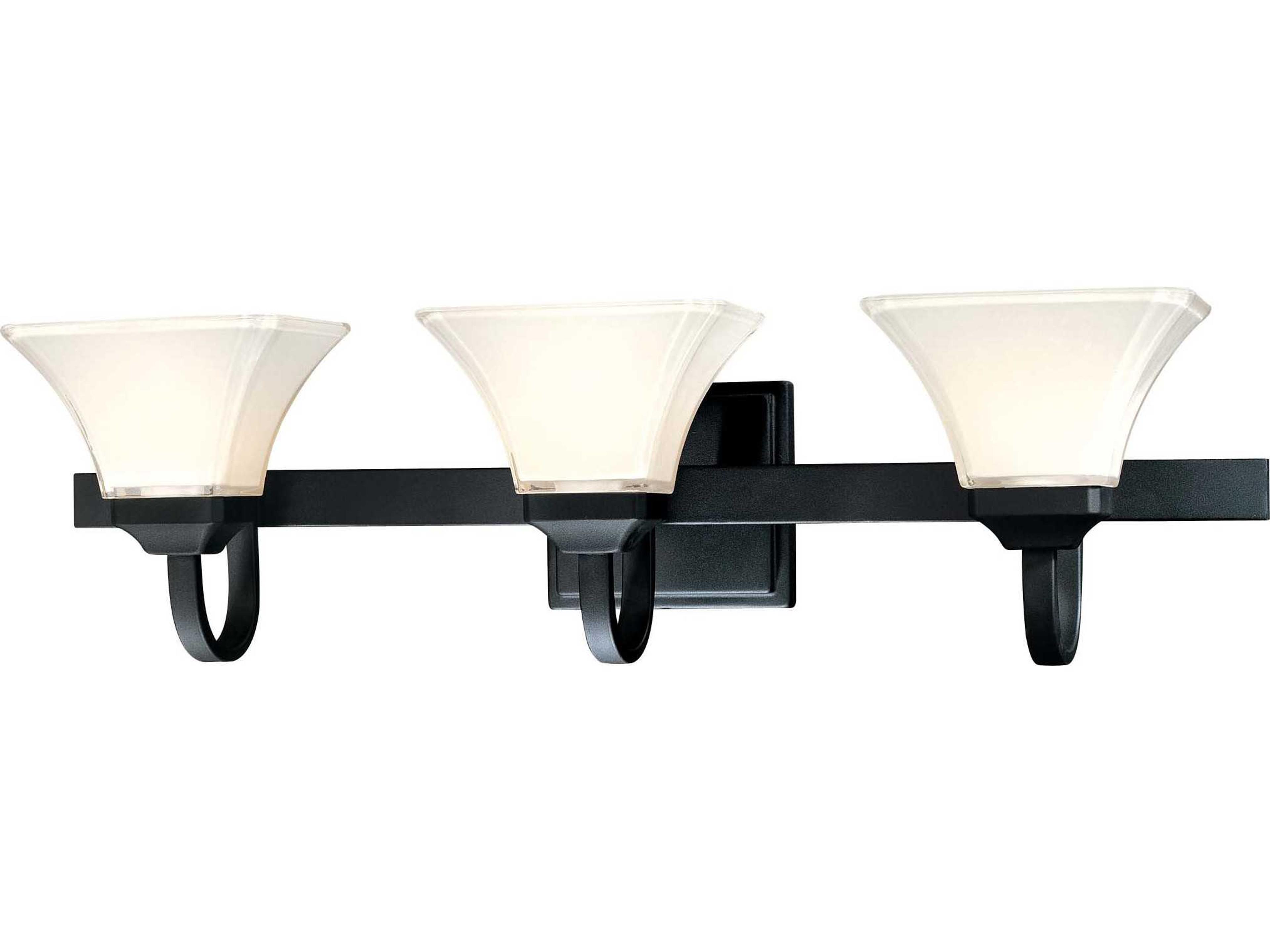 Agilis Black Glass Vanity Light