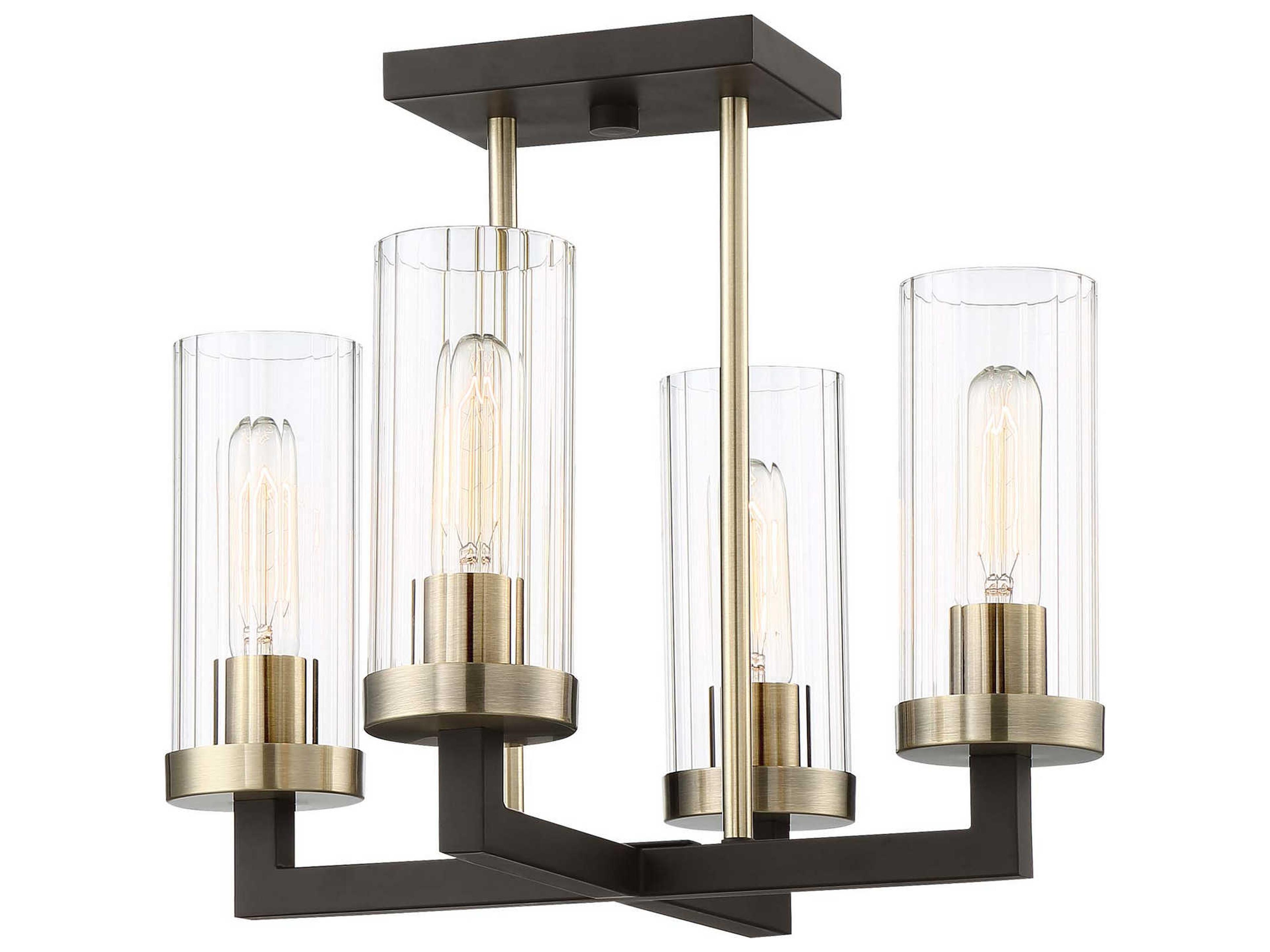 Ainsley Court Semi-Flush Mount Ceiling Light in Aged Kinston Bronze