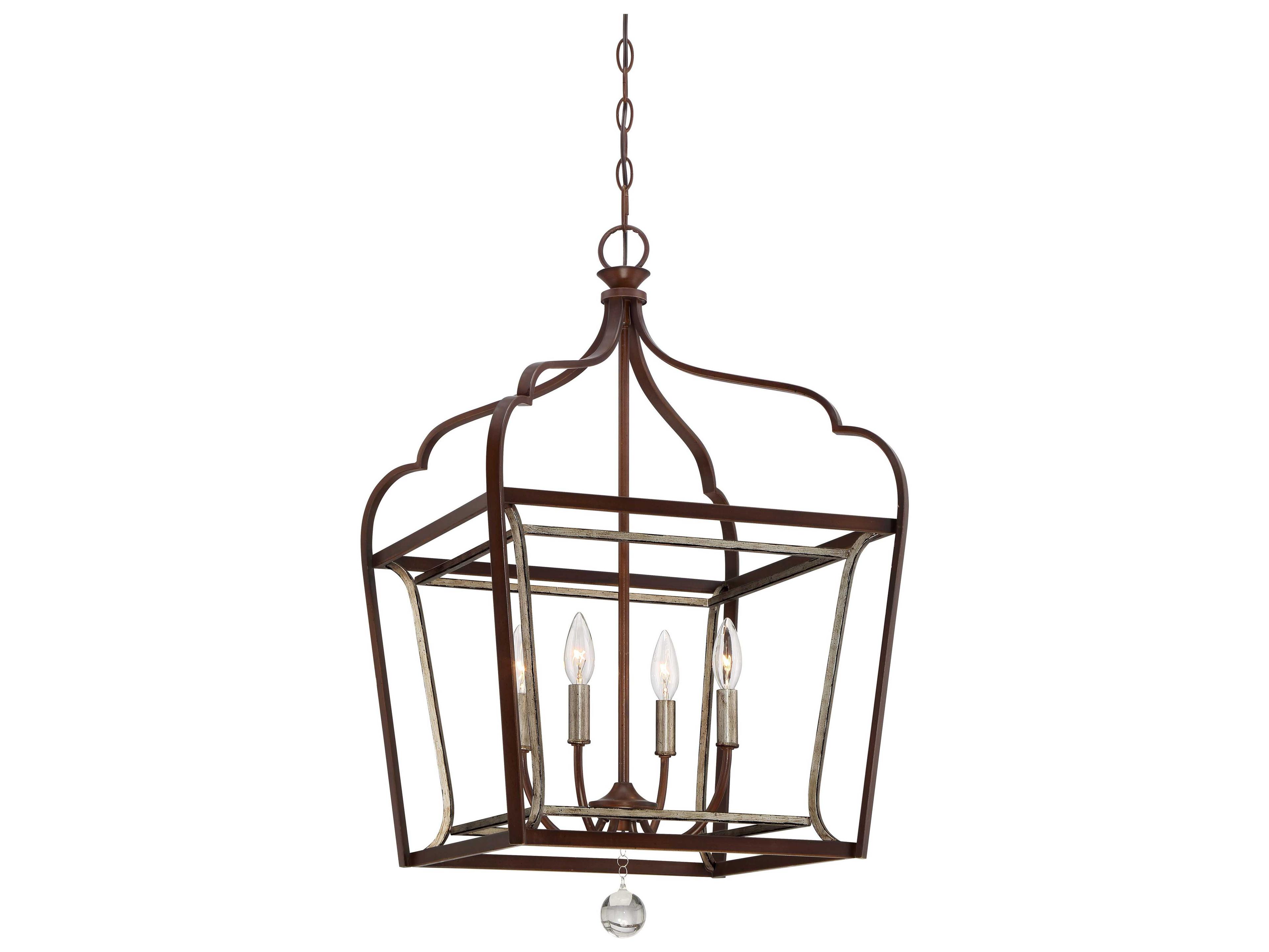 Astrapia 4-Light Dark Rubbed Sienna With Aged Silver Brown Candelabra Chandelier