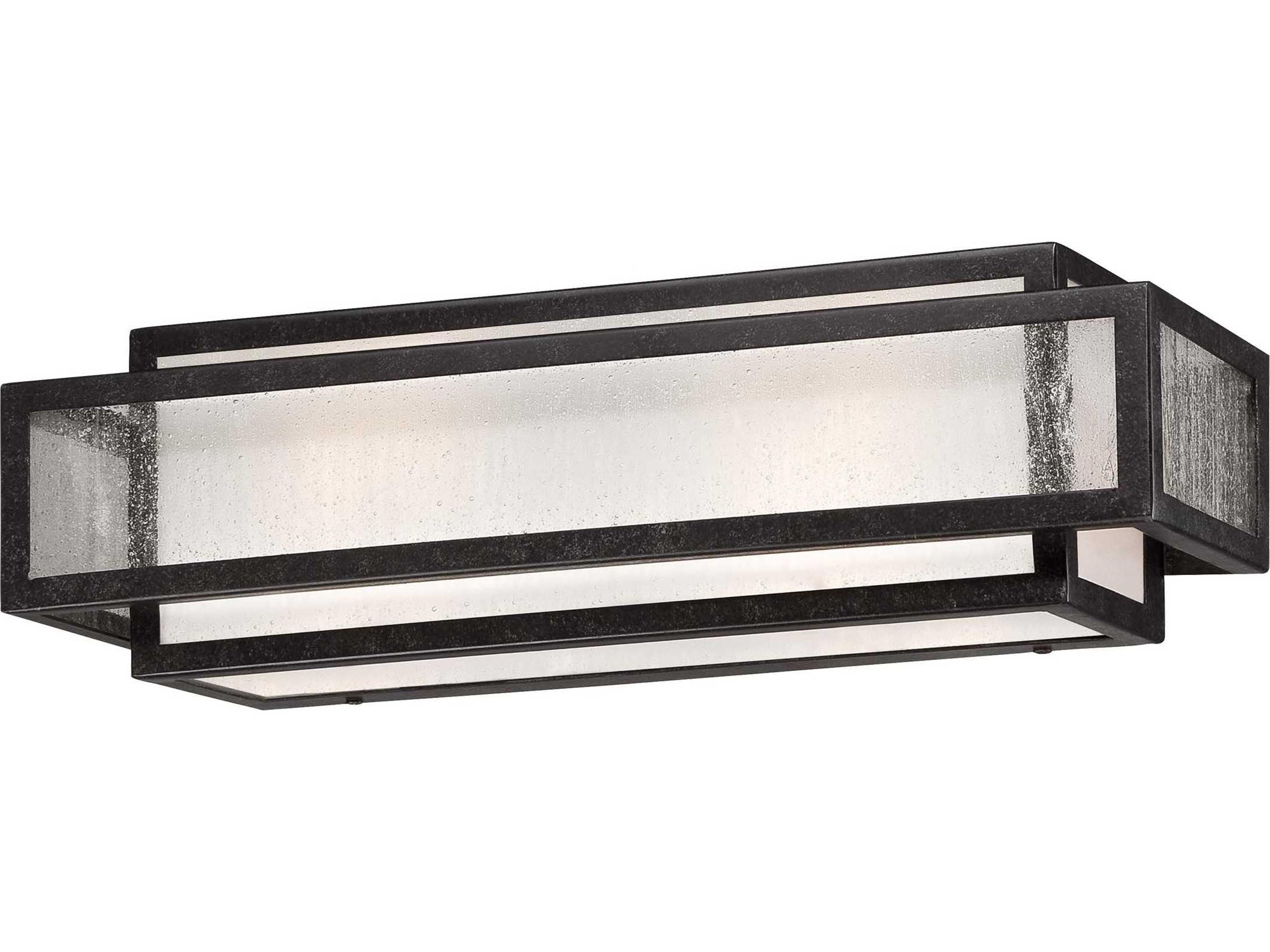 Camden Square Aged Charcoal Black Glass LED Vanity Light