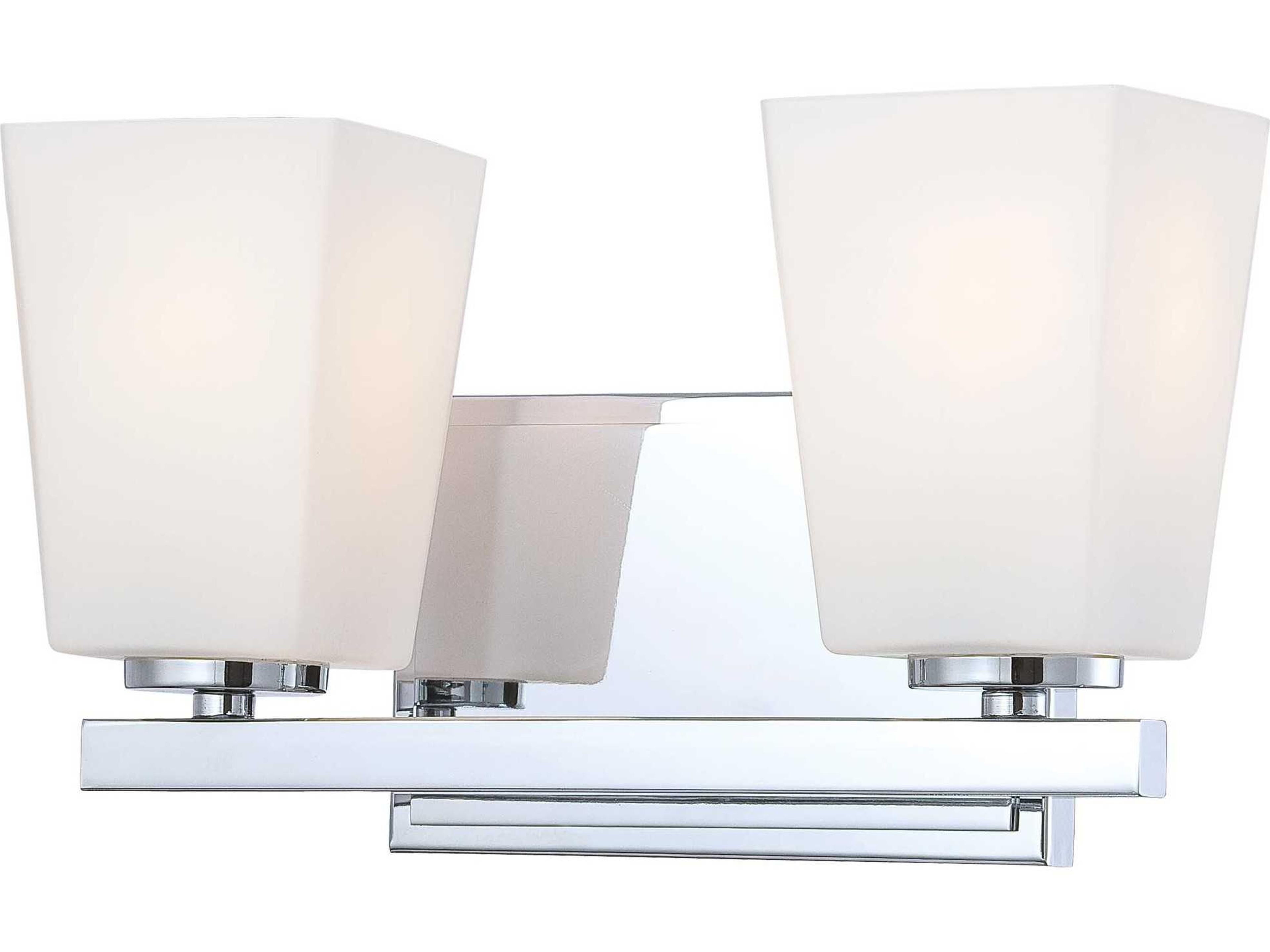 City Square Chrome Glass Vanity Light