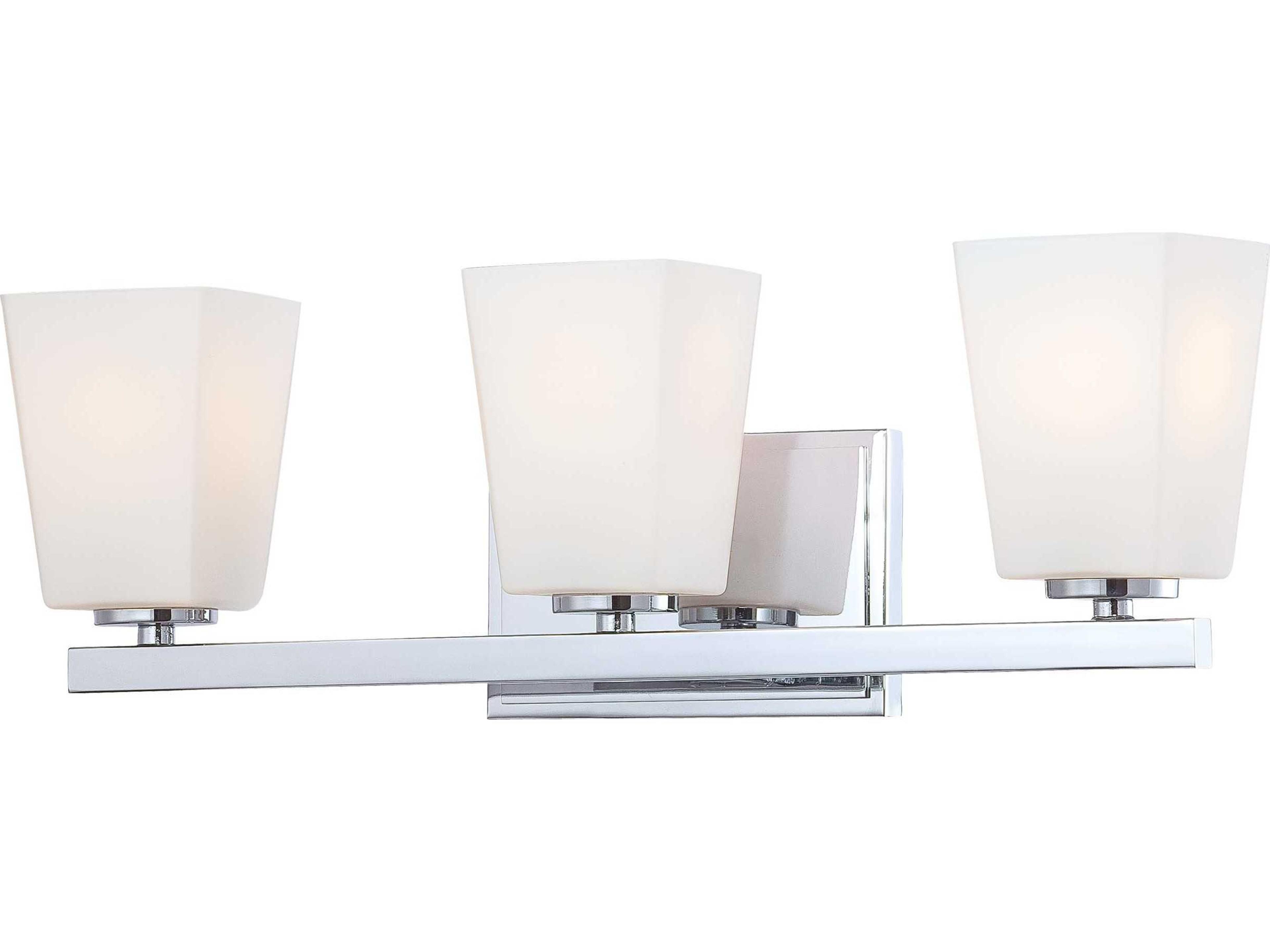 City Square 3-Light Chrome Glass Vanity Light