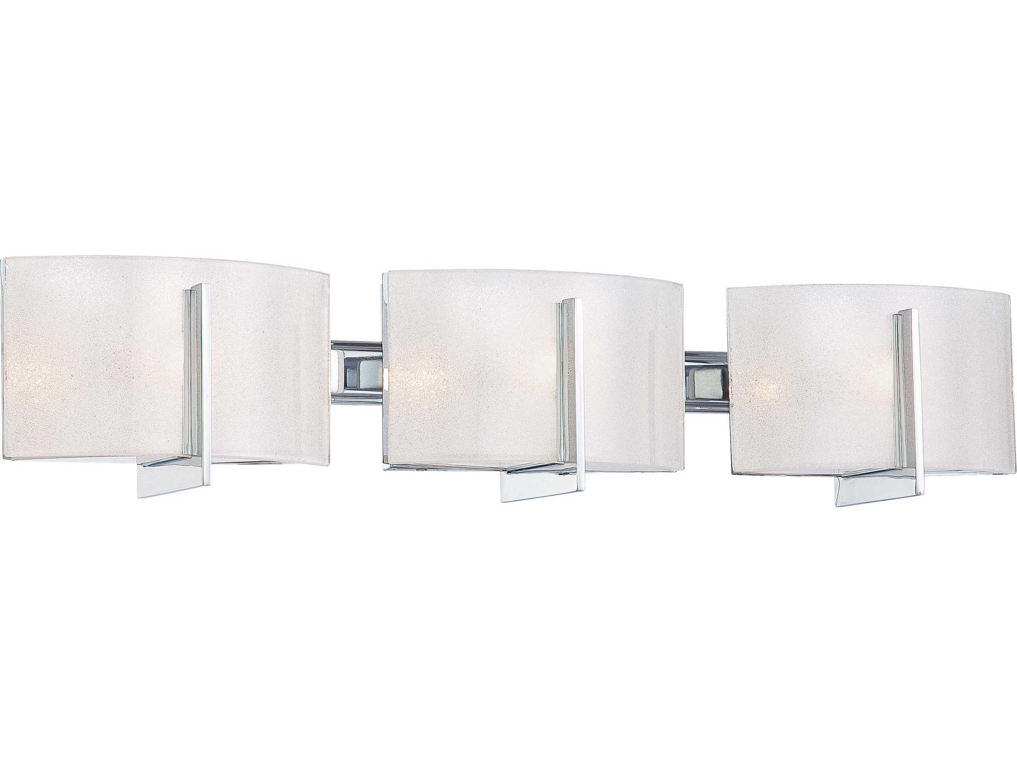 Clarte 3-Light Chrome Glass Vanity Light